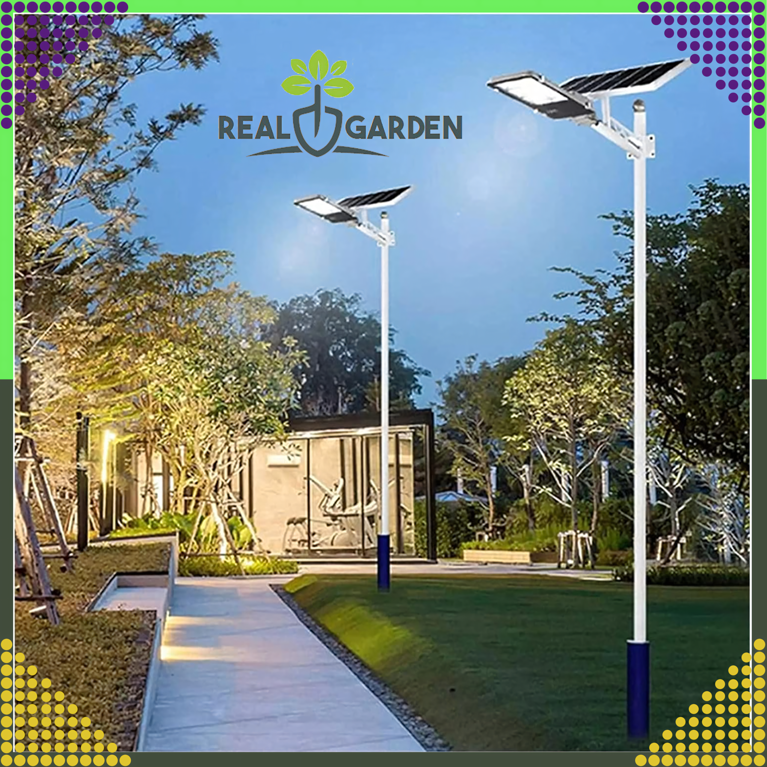 Garden Lantern Solar Pole Lamp Powerful 300W Panel 299 LEDs