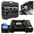 Portable 2-in-1 Field Gas Camping Stove with Carrying Case