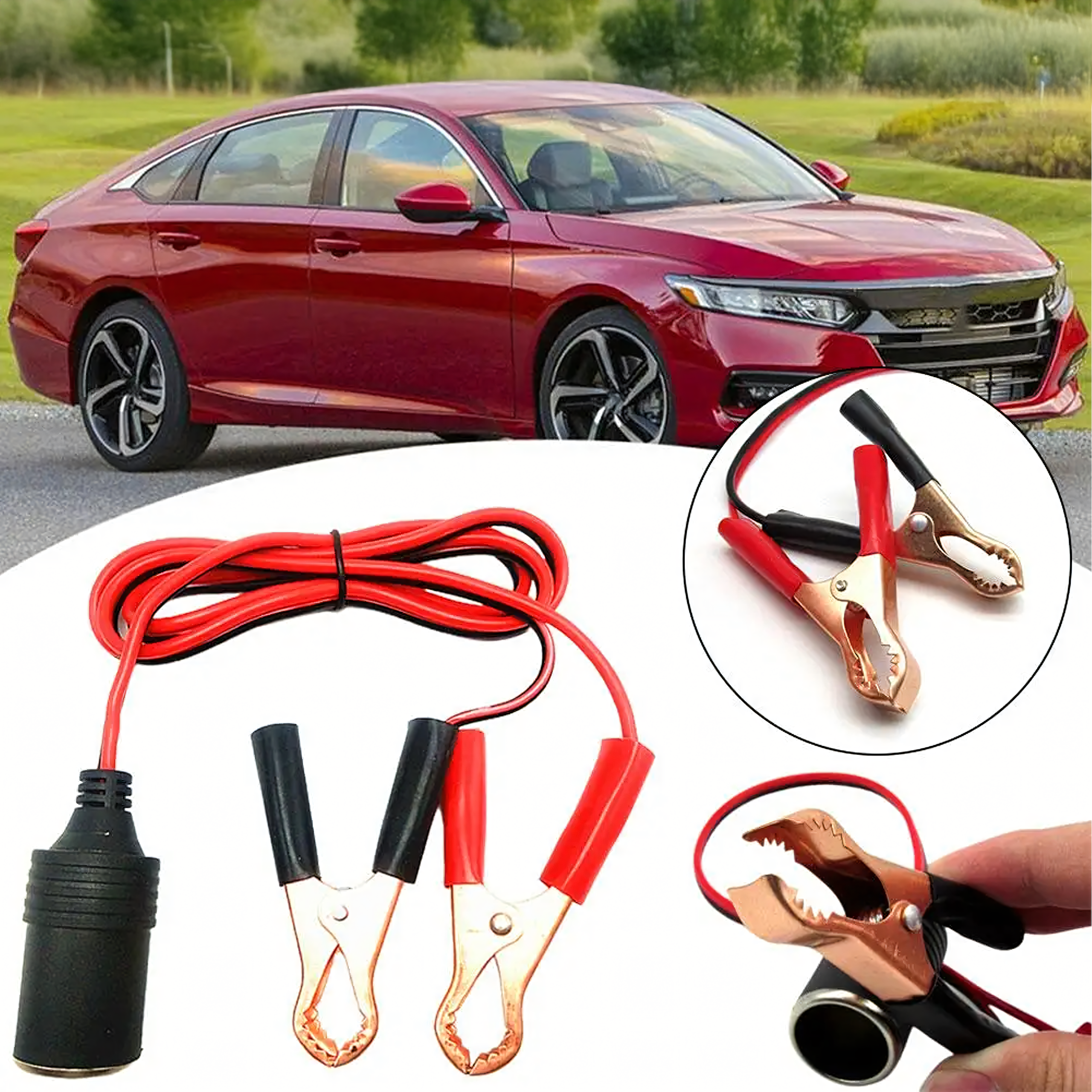 Adapter sigaretisüütaja pesaga krokodillklambritega väljund 12V 24V