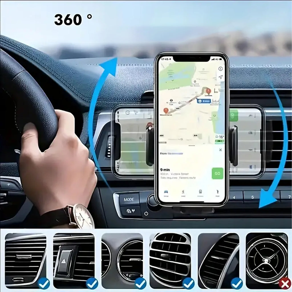 Stable Car Mount Holder for Phone Grille Cockpit Windshield Secure Set