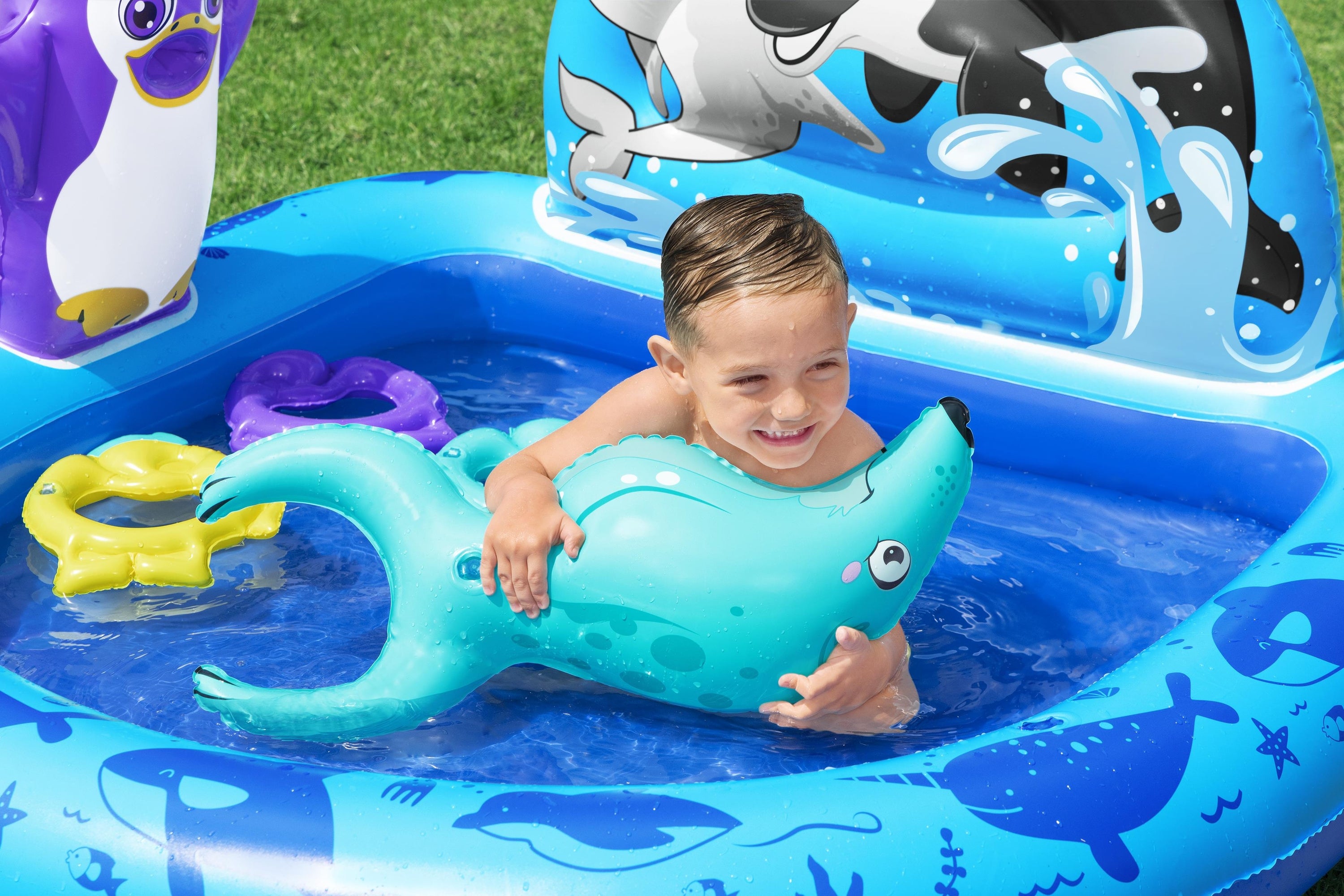 Bestway 53156 mänguväljak täispuhutav aiamänguala Polar Pals 134 x 131 x 73 cm