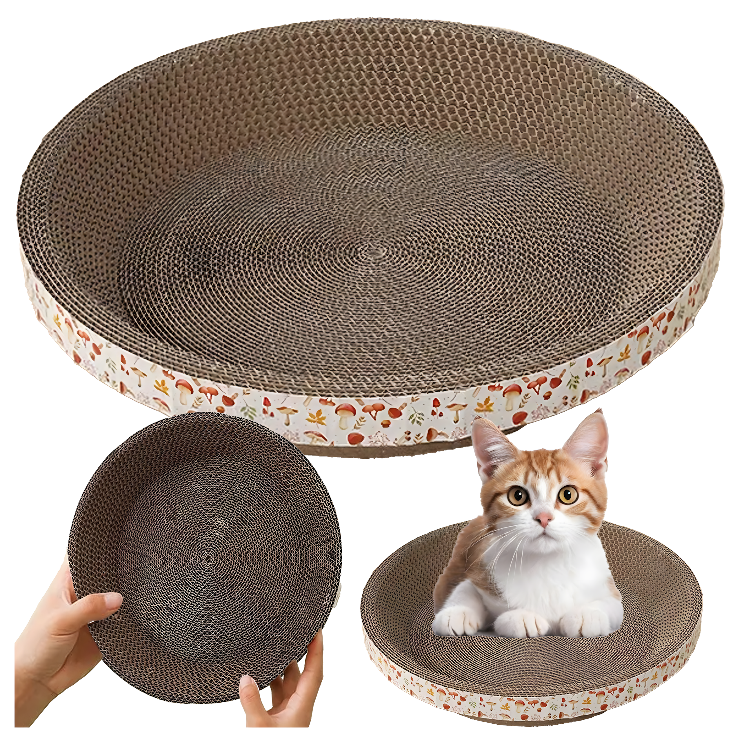 Pappist ümmargune kassikraapimiskauss 30 cm kraapimiseks