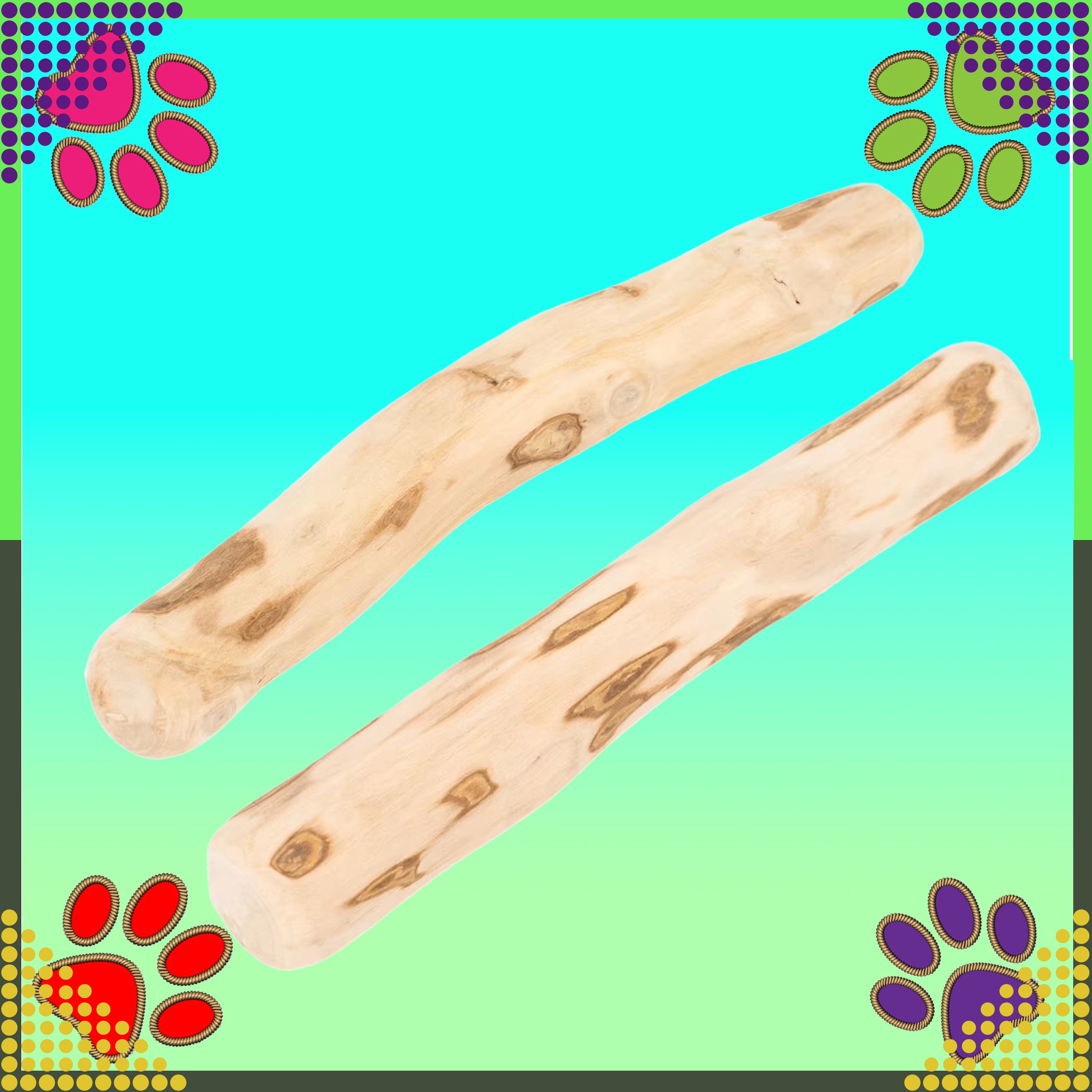 Puidust närimisleluga loomulik koertele, vastupidav mänguasi 24x3cm