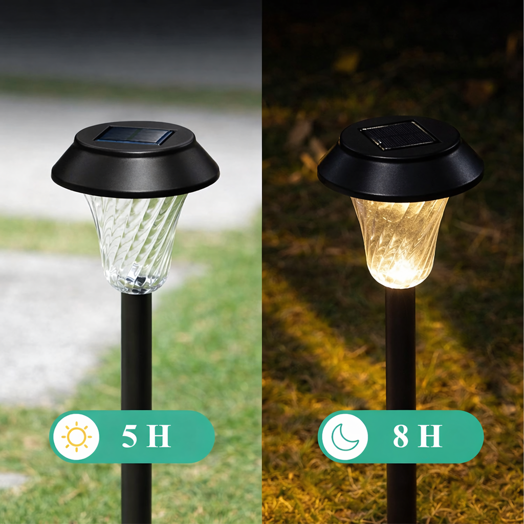 Set of 6 Waterproof Solar Garden Spike Lights 41cm 6 pcs