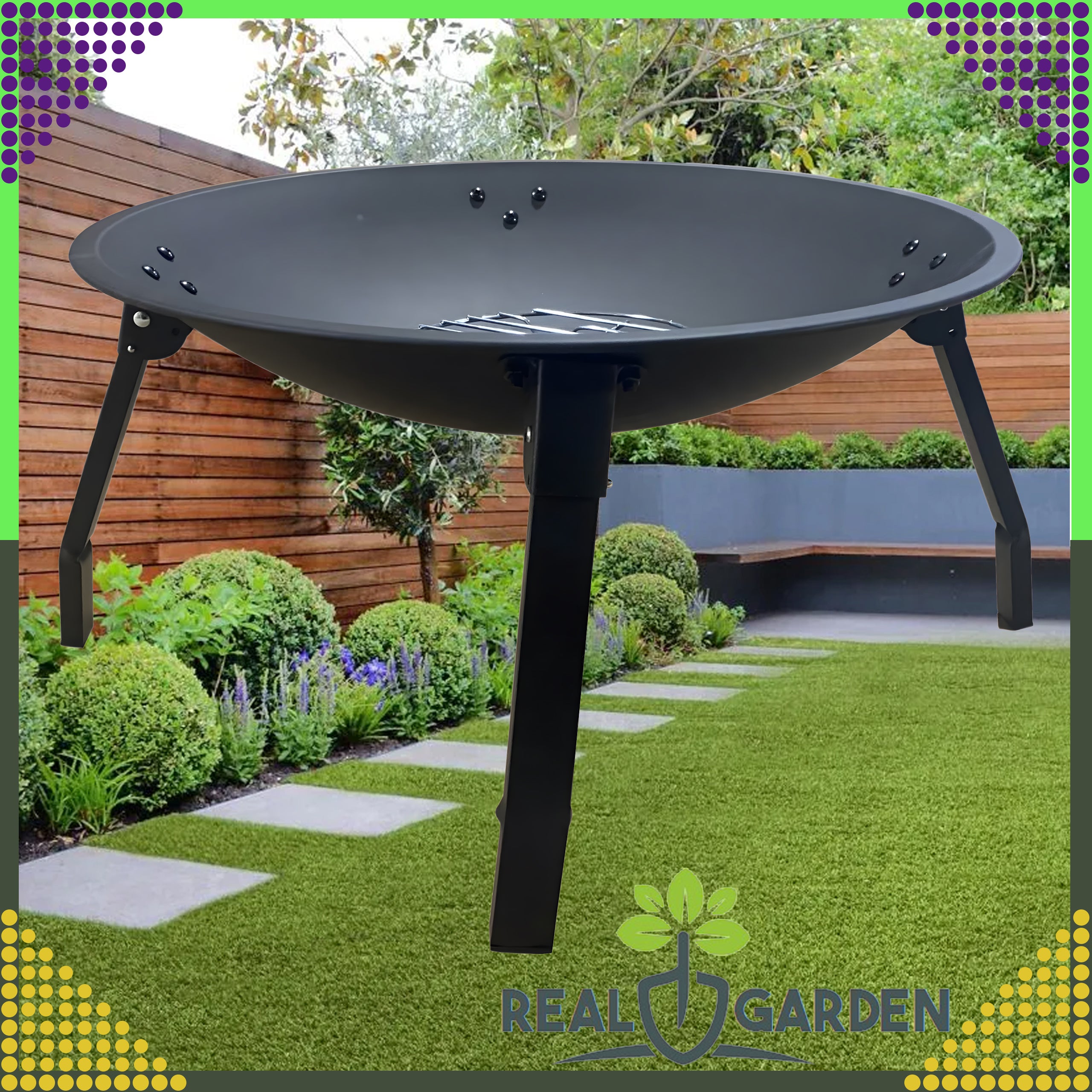 Garden Fireplace for Fireplace Brilla Cauldron Steel Black Large 55 cm