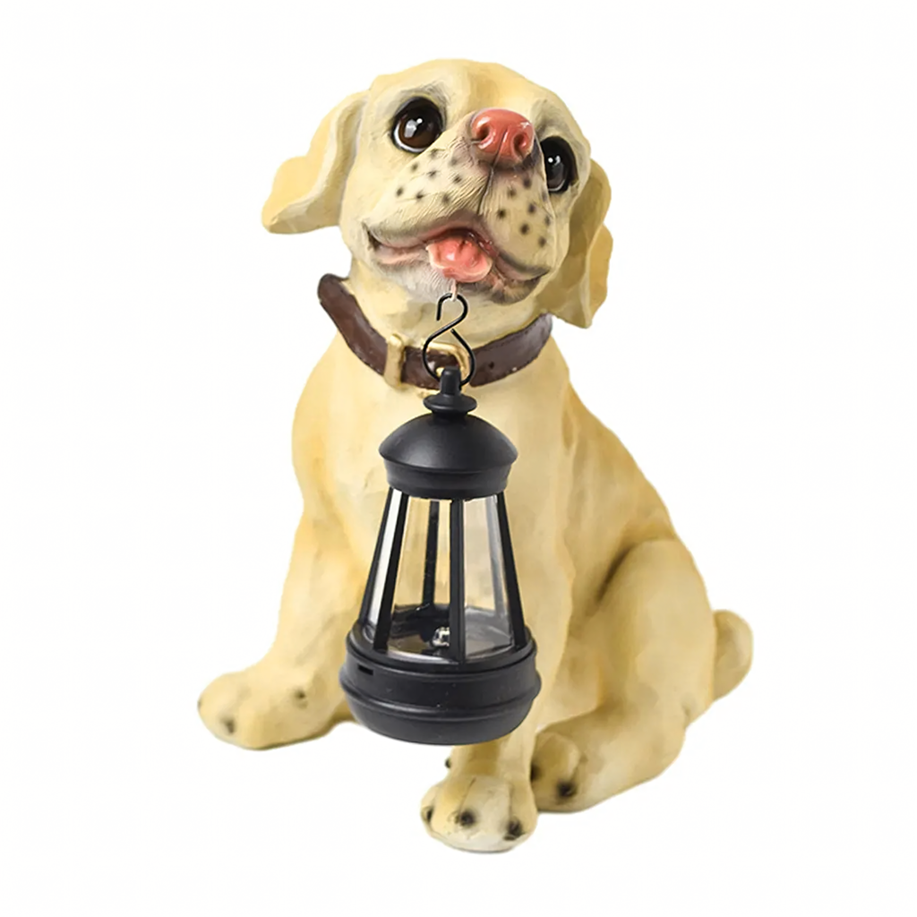 Decorative Solar Garden Lamp with LED Lantern Dog Design