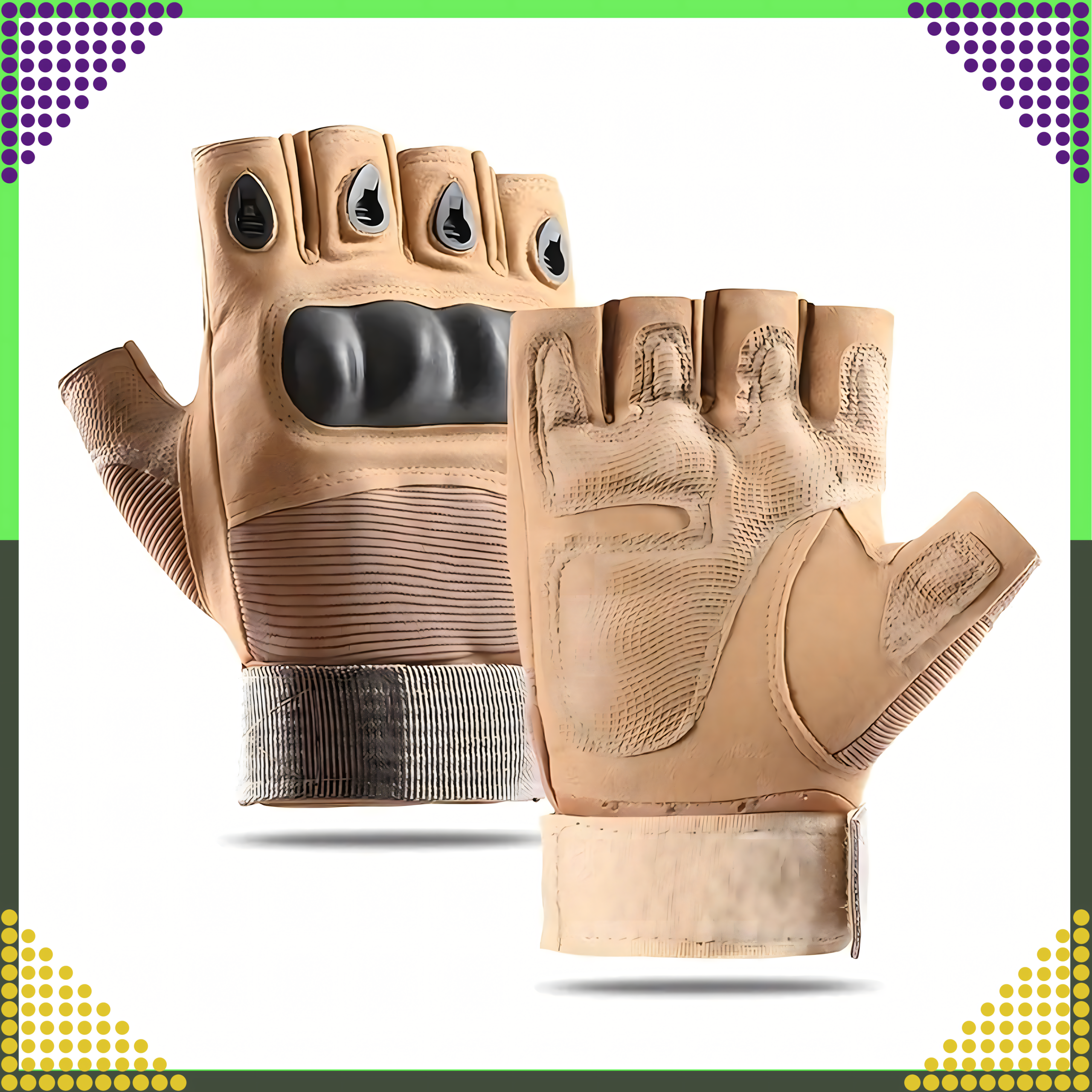 Survival Tactical Combat Gloves for Motorcycle Fingerless Military Work Gloves L