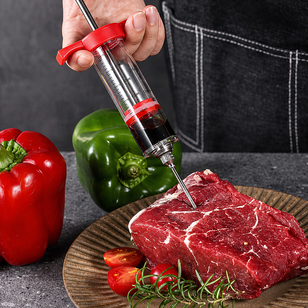 Meat Injection Syringe 30ml with 3 Needles