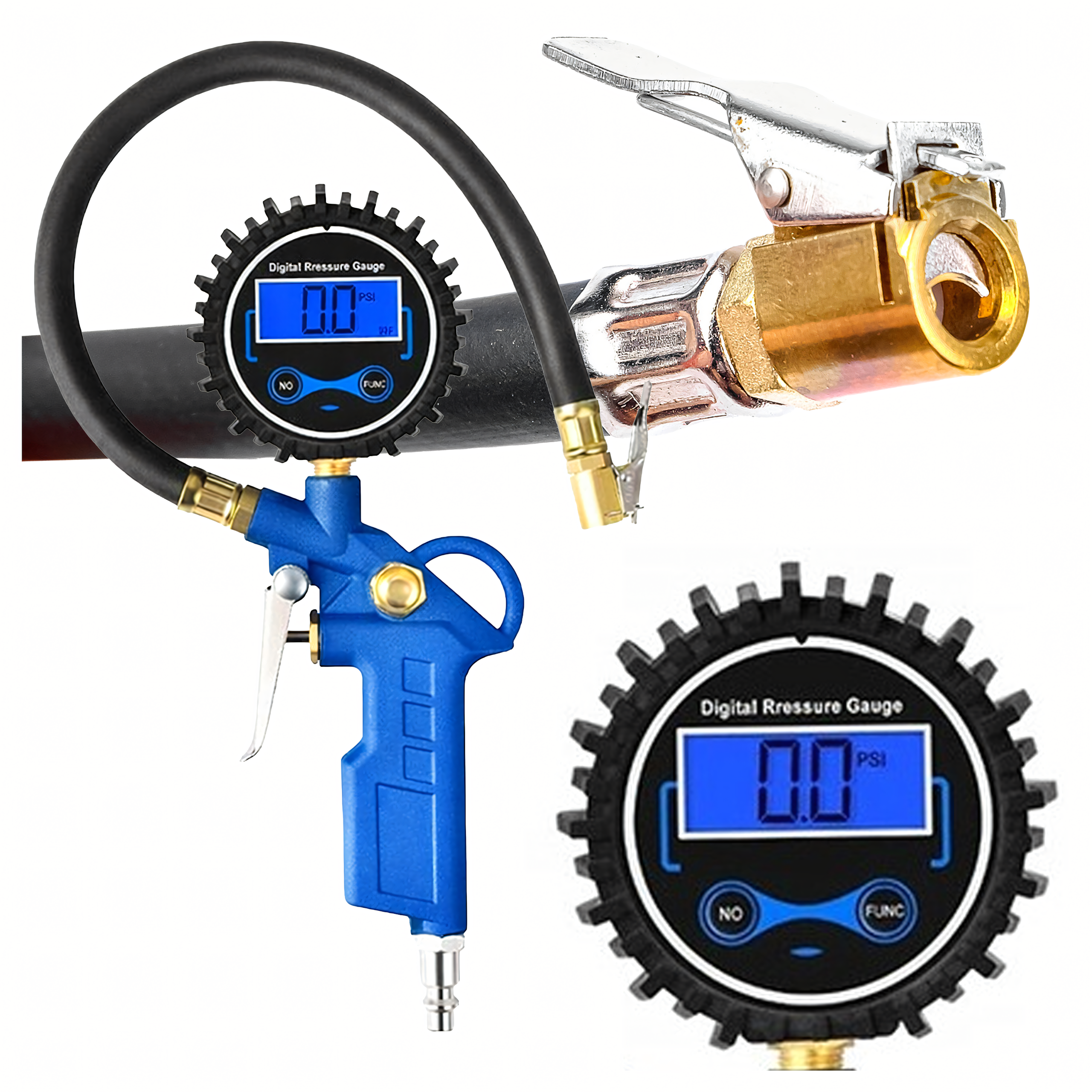Digital Tire Inflator Gun with Electronic Pressure Gauge 14Bar