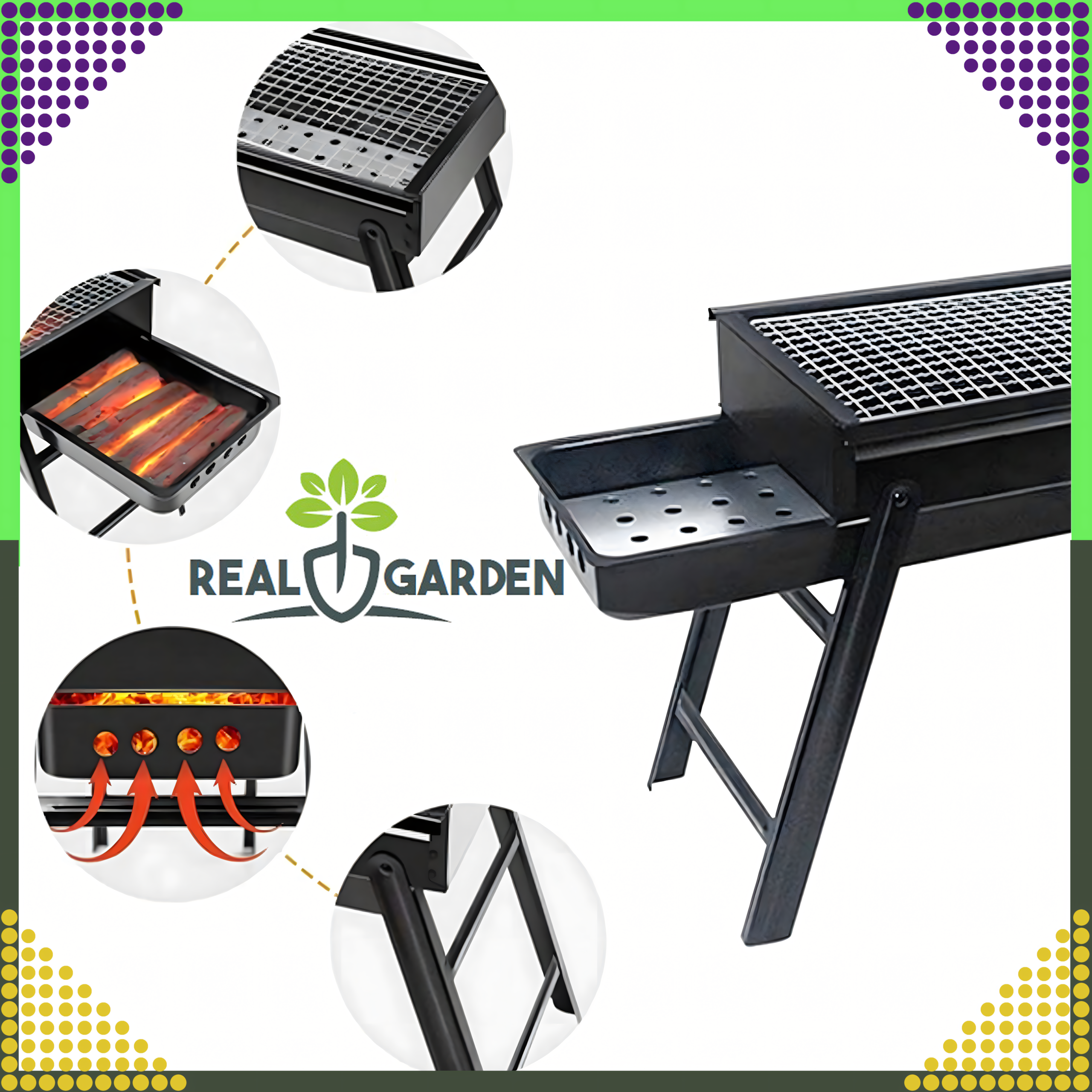 Kaasaskantav kokkupandav suur söegrill matkamiseks ja aeda