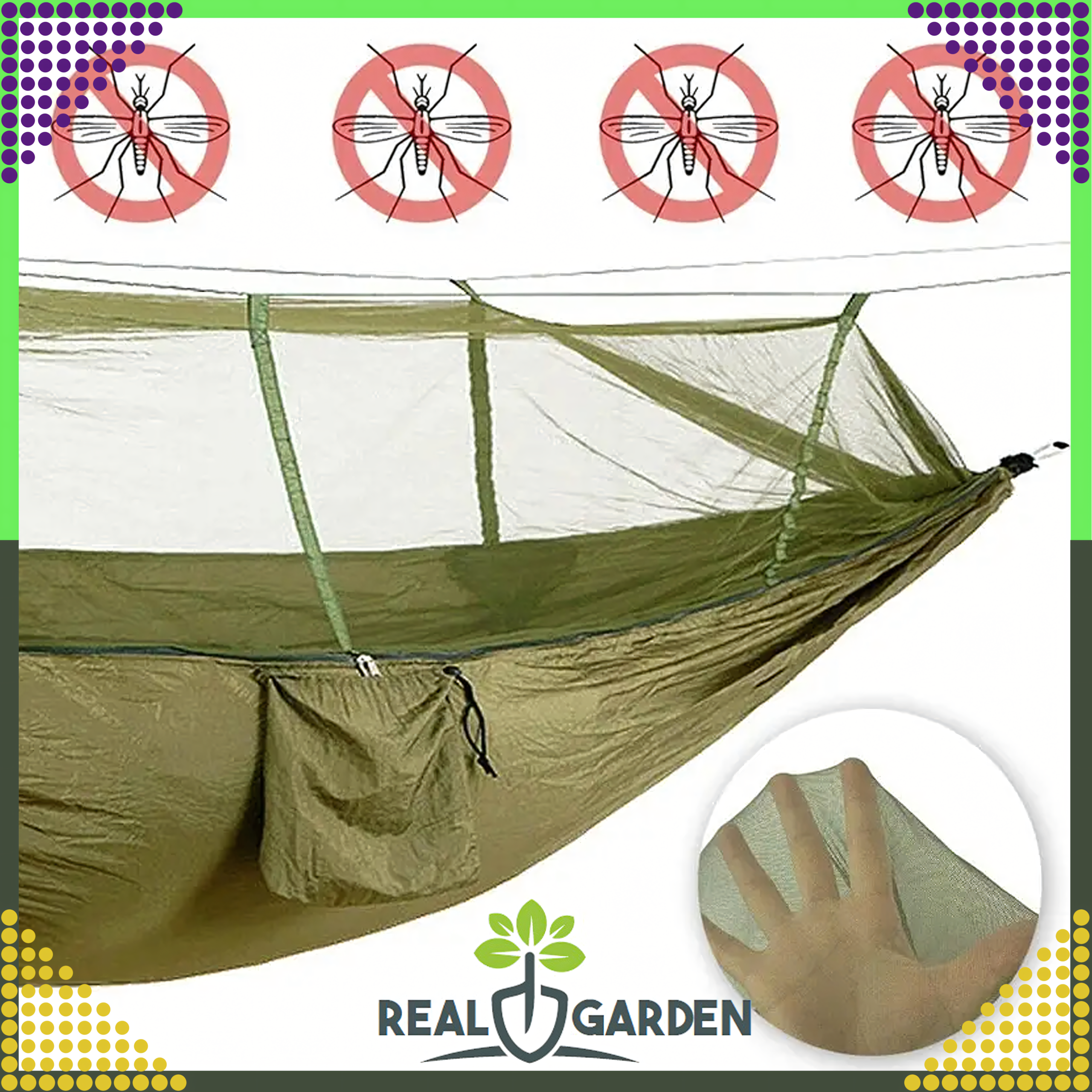 Hammock with Mosquito Net Tourist Survival Picnic Deckchair Large up to 180 kg