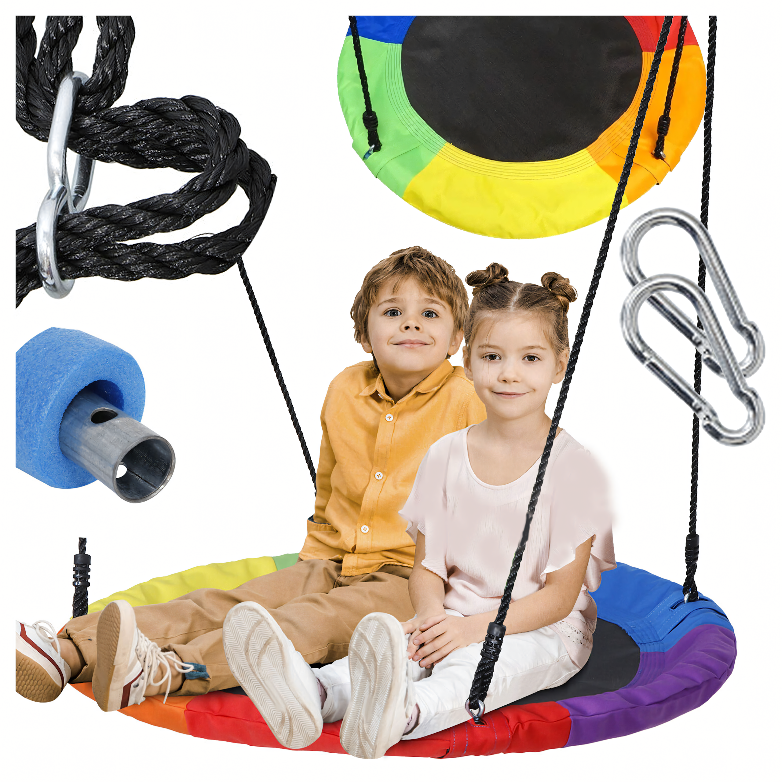 Large Garden Swing 100 cm Bird's Nest for Children with Hammock Frame