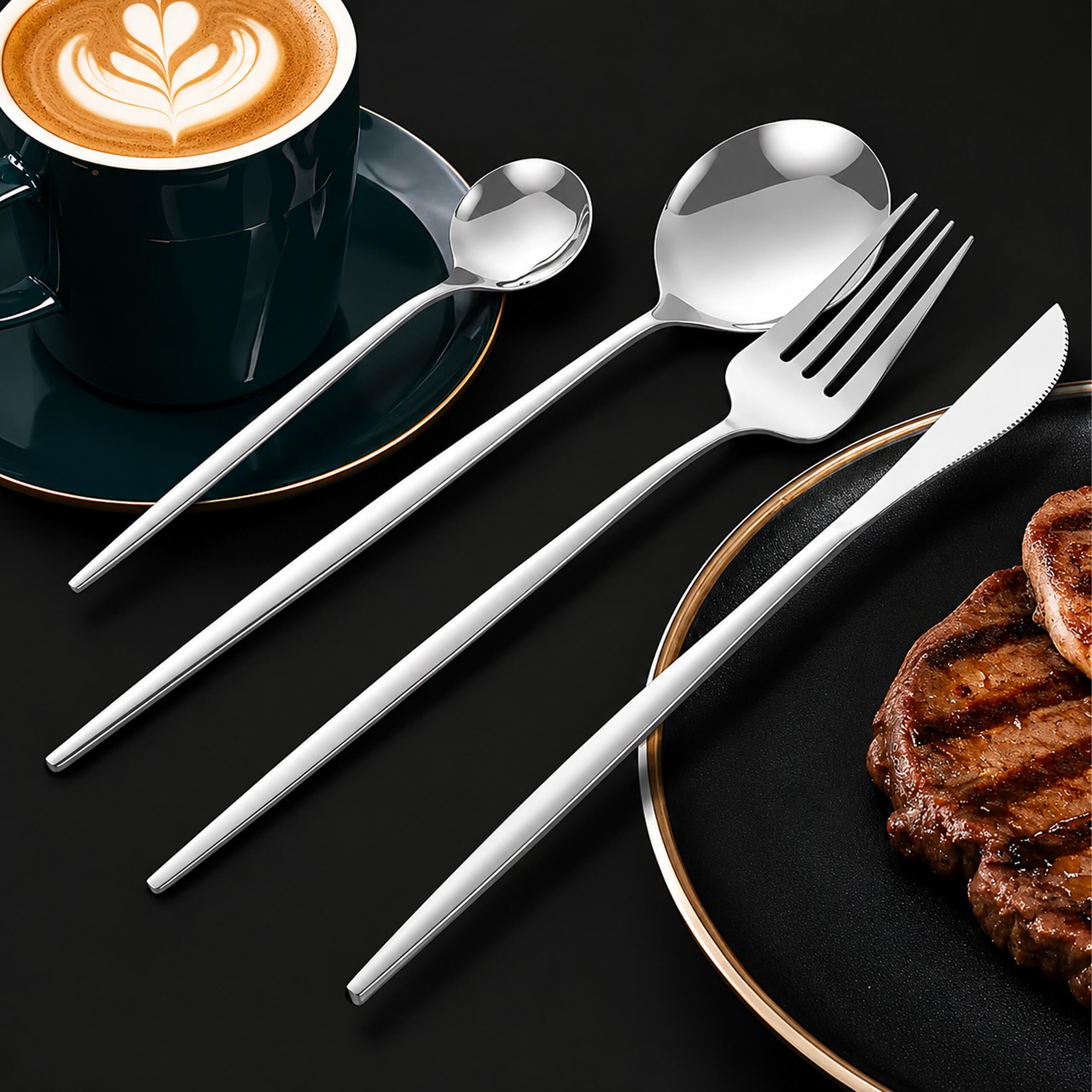 240x 24-Piece Cutlery Set for 6 People with Glossy Finish and Box