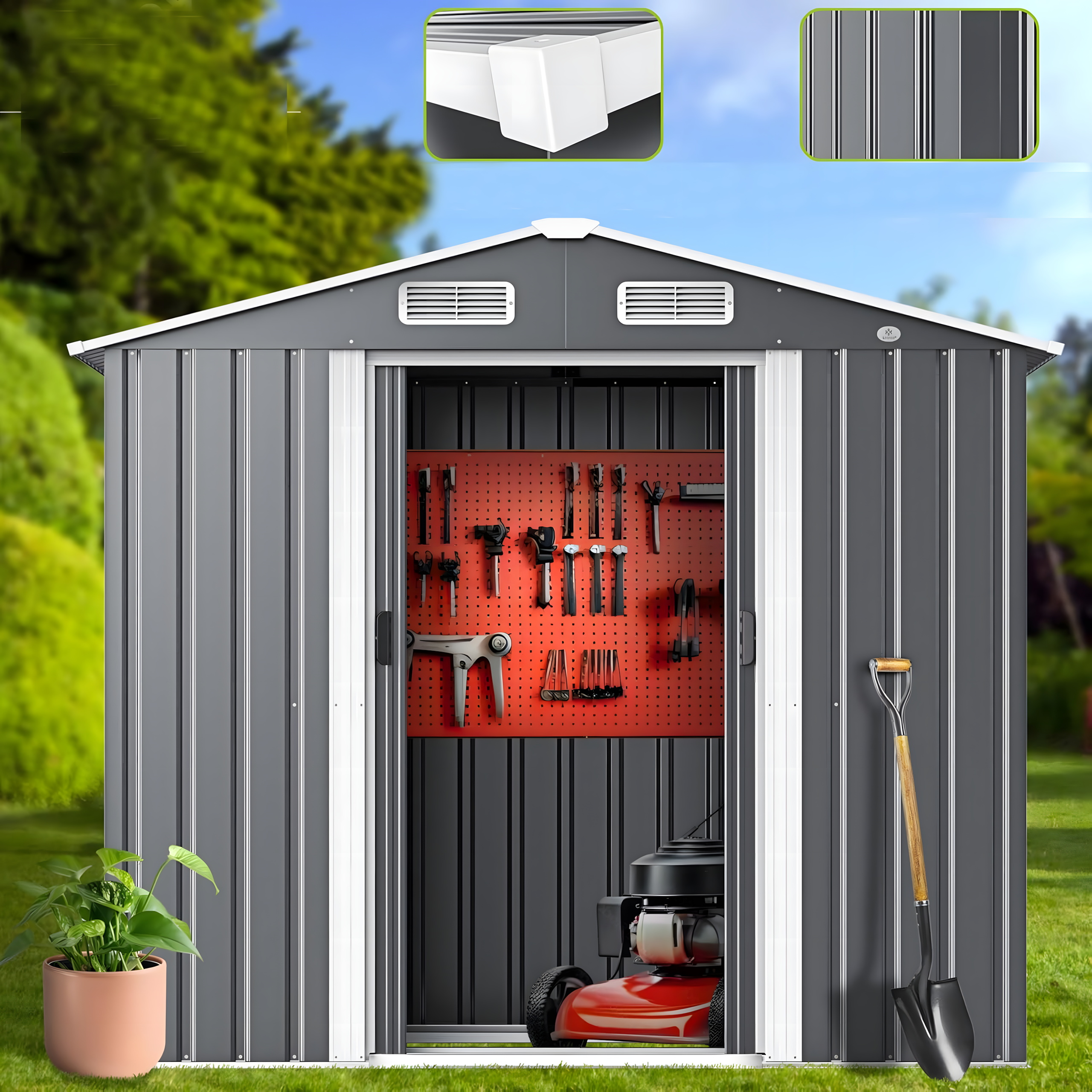 Tool House Tool Storage Garden Shed 277x299x192 cm Large