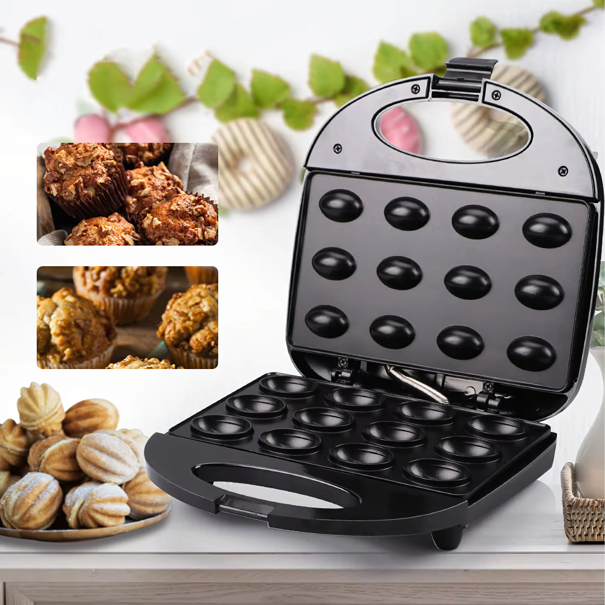 Nut-Shaped Cookie Maker 750W 12 Halves 12 pcs