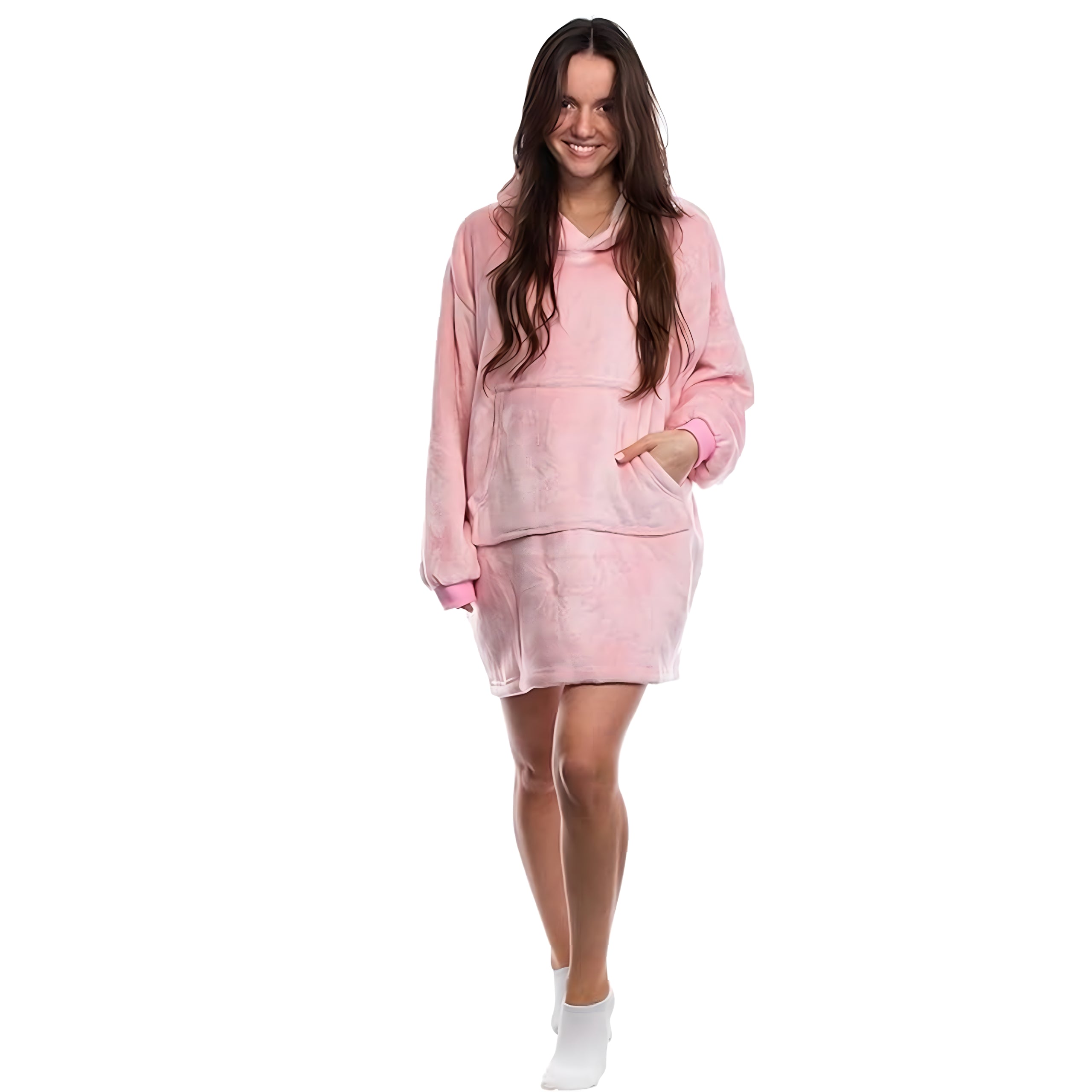 Large Sweatshirt Blanket Oversize Thick Sweatshirt with Hood Women's Men's Bathrobe