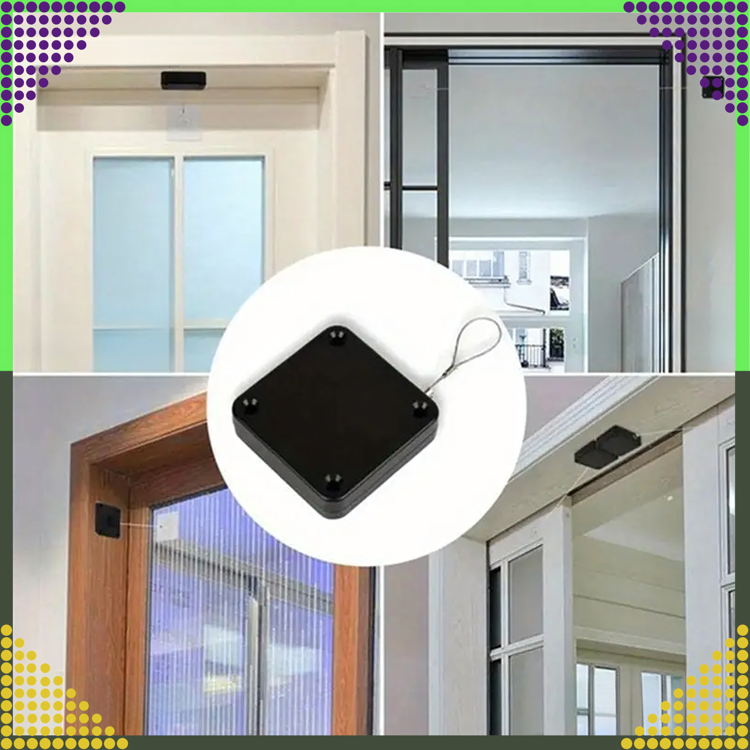 Self-Adhesive Retractable Door Closer with Steel Cable 800g 1.2m