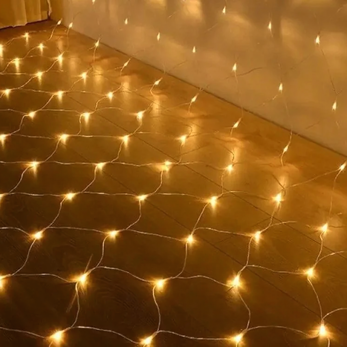 Jõuluvalguskardin 144 LED-i soe valge 2 × 2 m 8 režiimi RC-K-1900