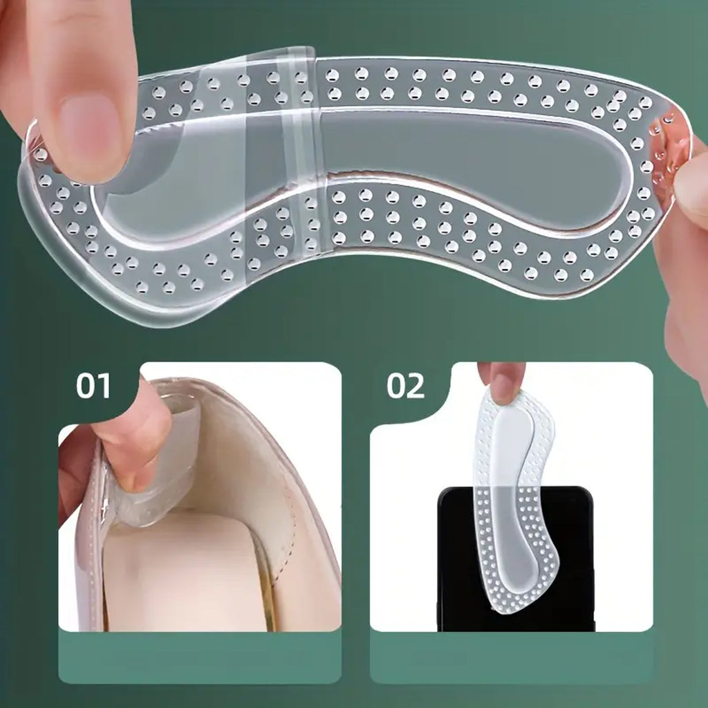 Gel Heel Pads with Massage Studs Adhesive Insoles 2 pcs (1 pair)