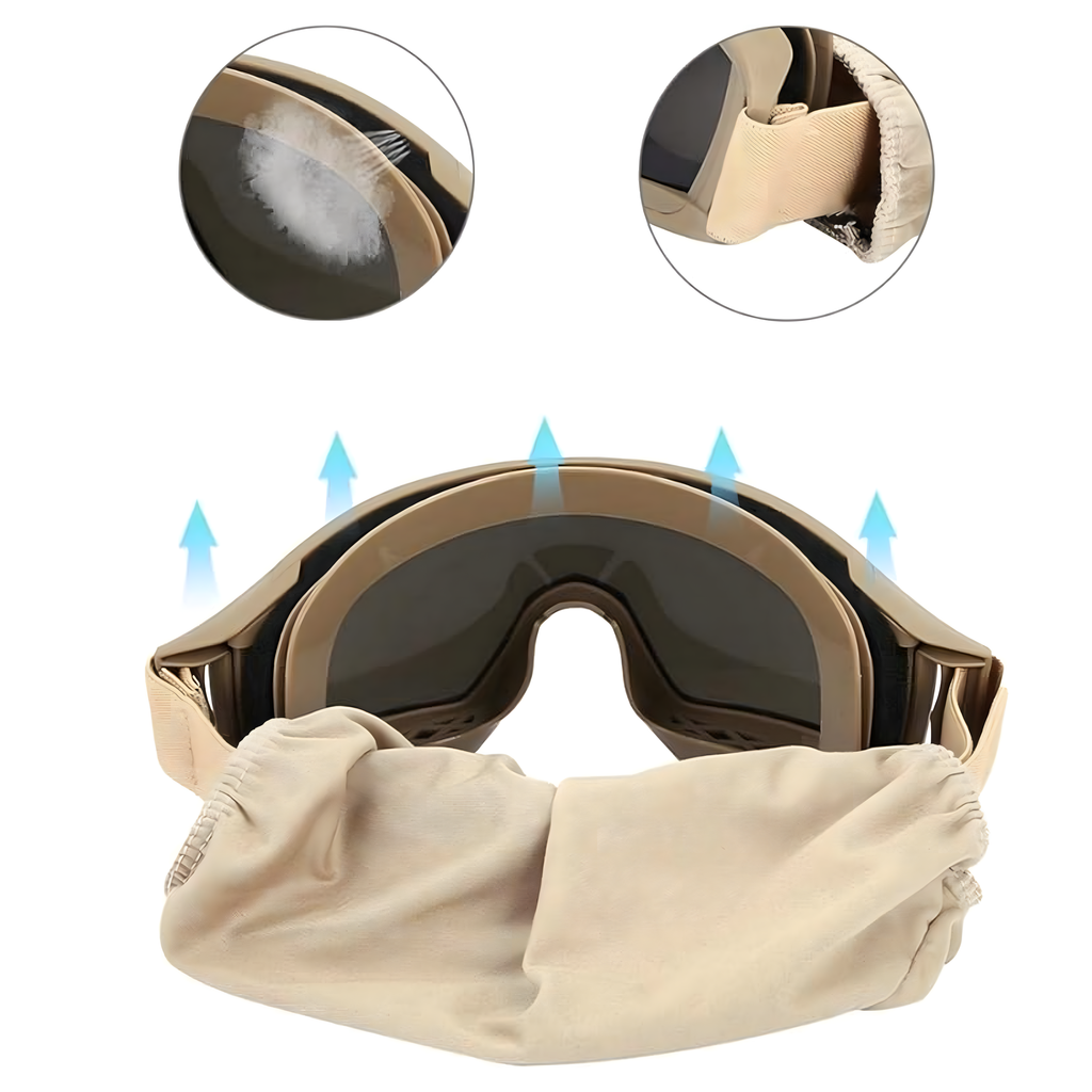 Tactical Military Protective Shooting Goggles Sand Color
