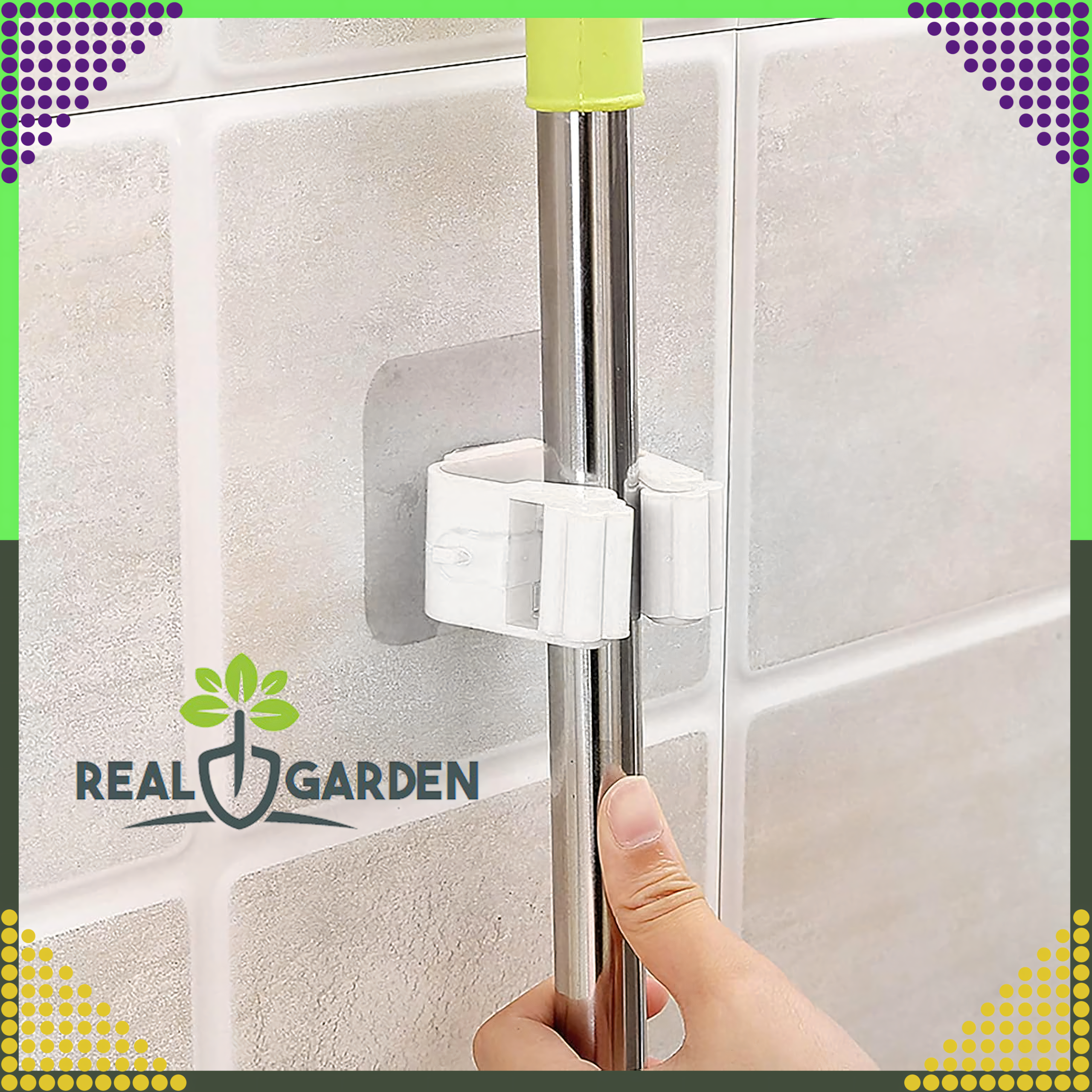 Wall Mop Hanger Holder for Mops Brushes Brooms Tools Self-Adhesive