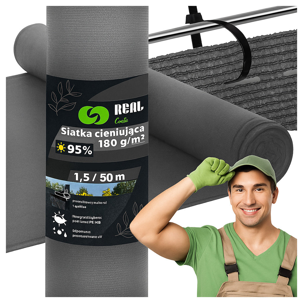 41x Shading and Camouflage Net 1.5x50m 95% Coverage for Fencing 180g with 100 Ties