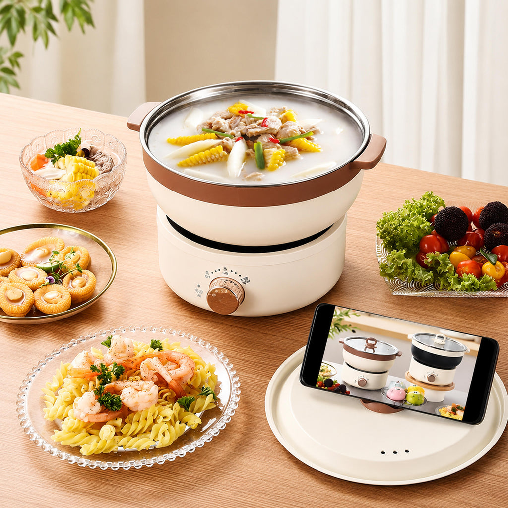 Portable Electric Multifunctional Cooking Pot Foldable 2.5L 700W