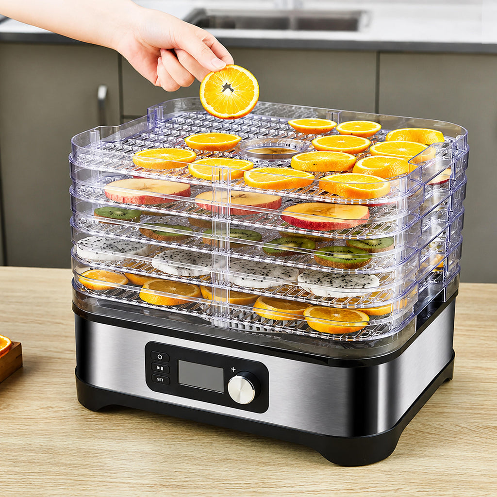 Food Dehydrator for Mushrooms, Vegetables, and Fruits with Timer and 5 Shelves LCD