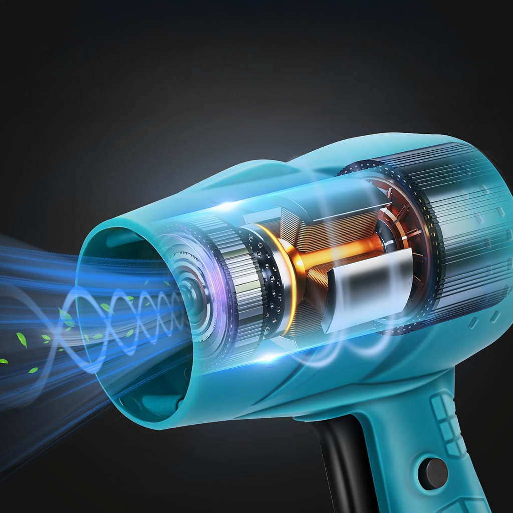 Juhtmevaba 400W käsipuhur lehtede, tolmu ja lume jaoks, 2 akuga 2x