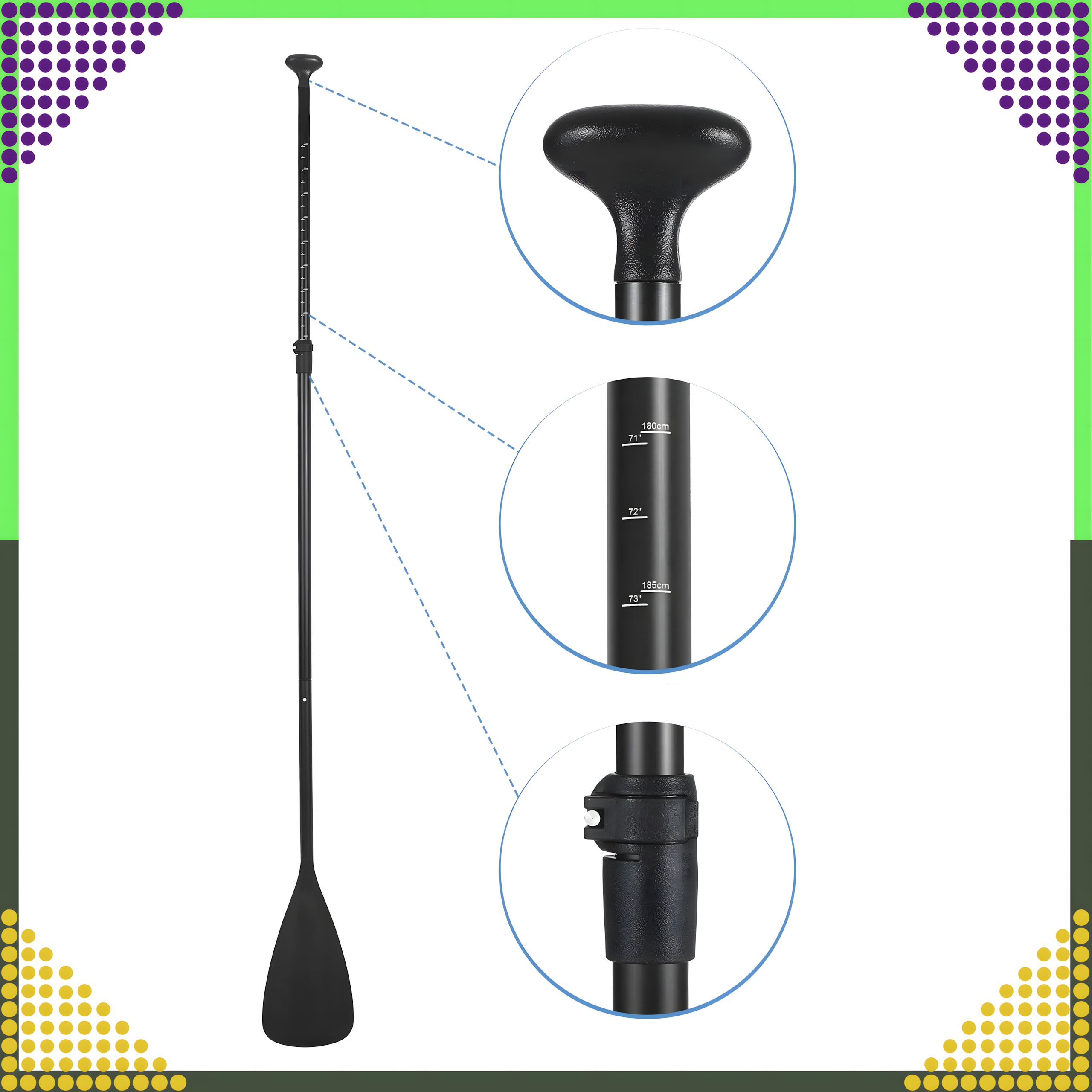 Kokkupandav süstaaer SUP-laudadele 2in1 reguleeritav 3-osaline 210 cm Pro