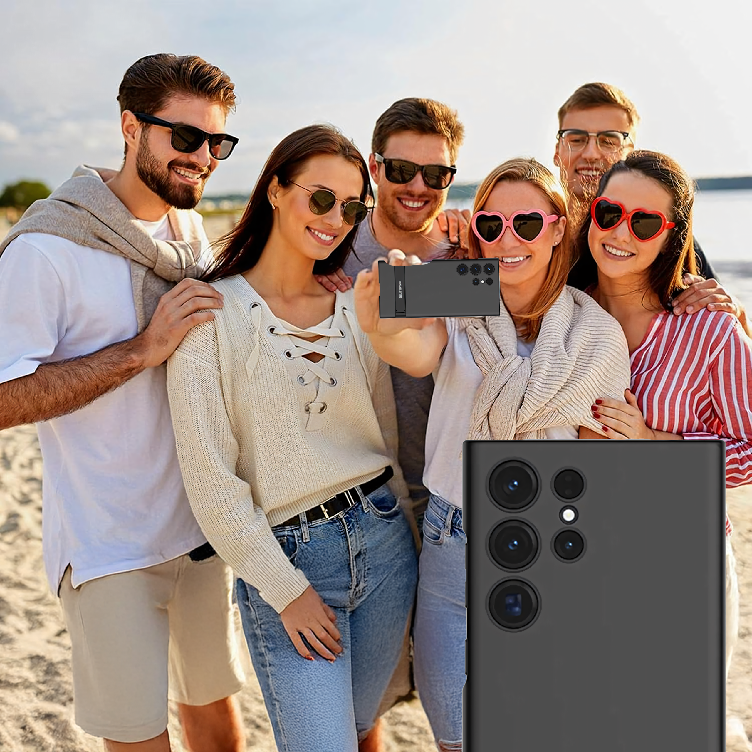 Õhuke kaitsev tagakaas alusega Samsung S24 Ultra Black jaoks