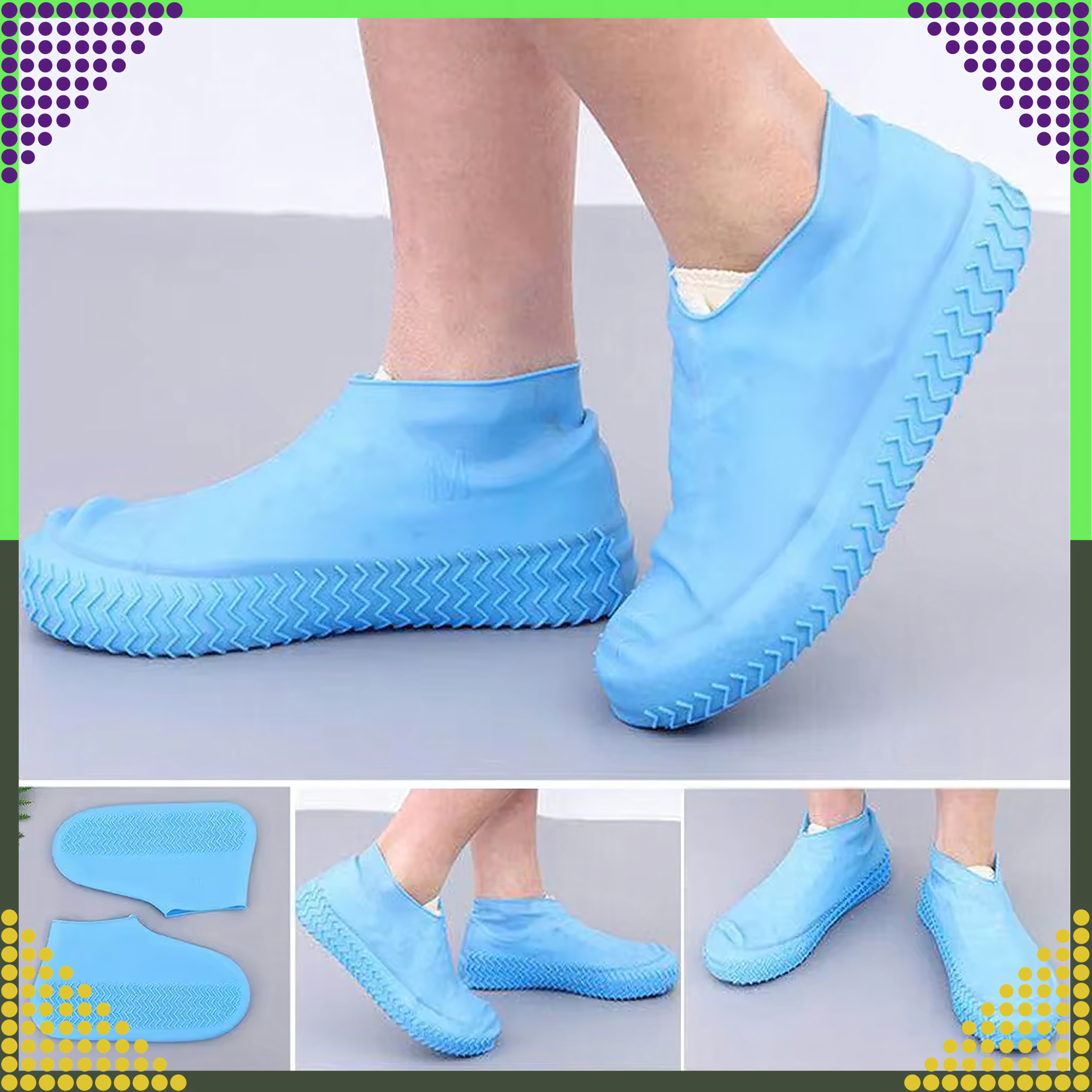 Waterproof Rain Shoe Covers Anti-Slip Wellington Boots L