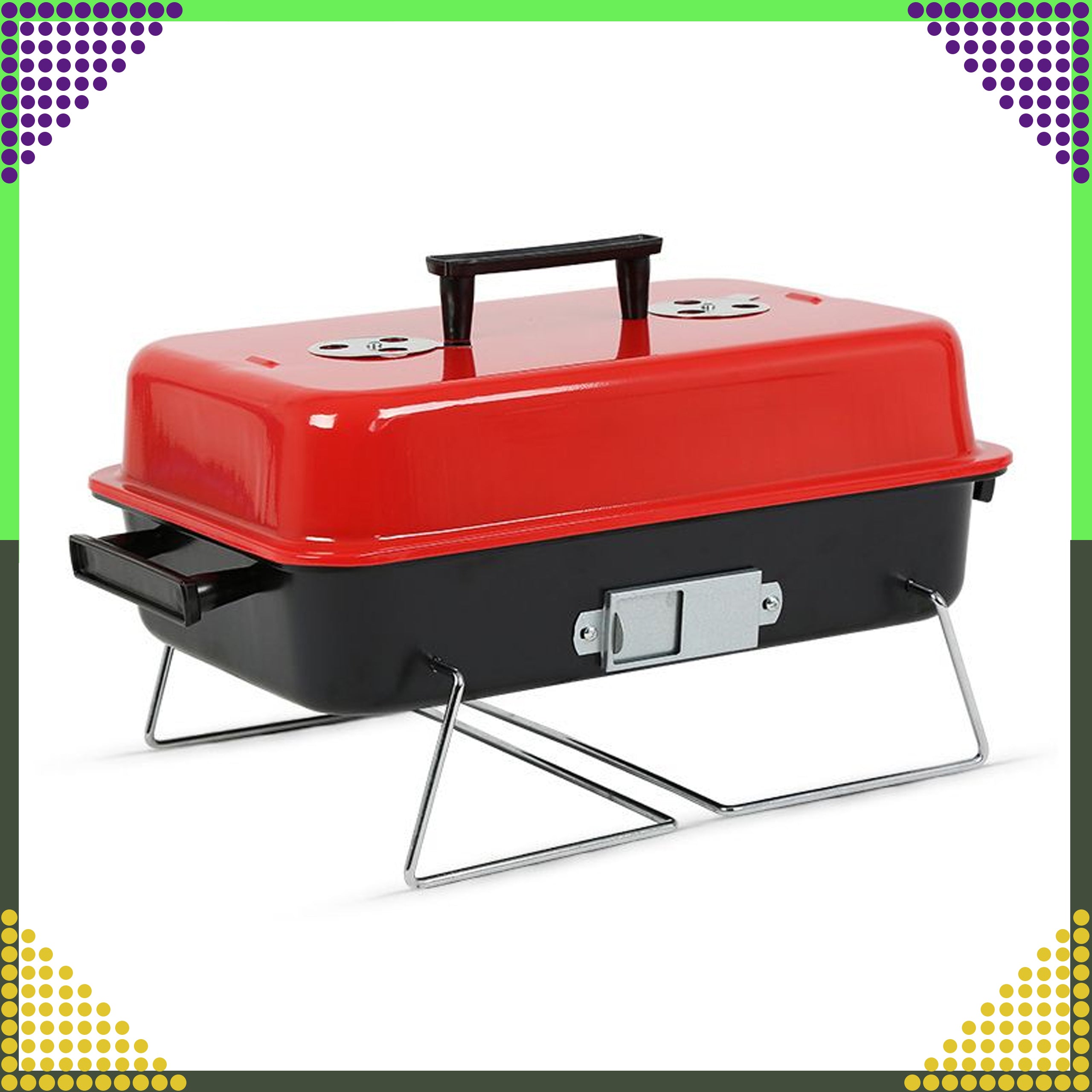 Foldable Tourist Garden Camping Grill Portable with Solid Lid