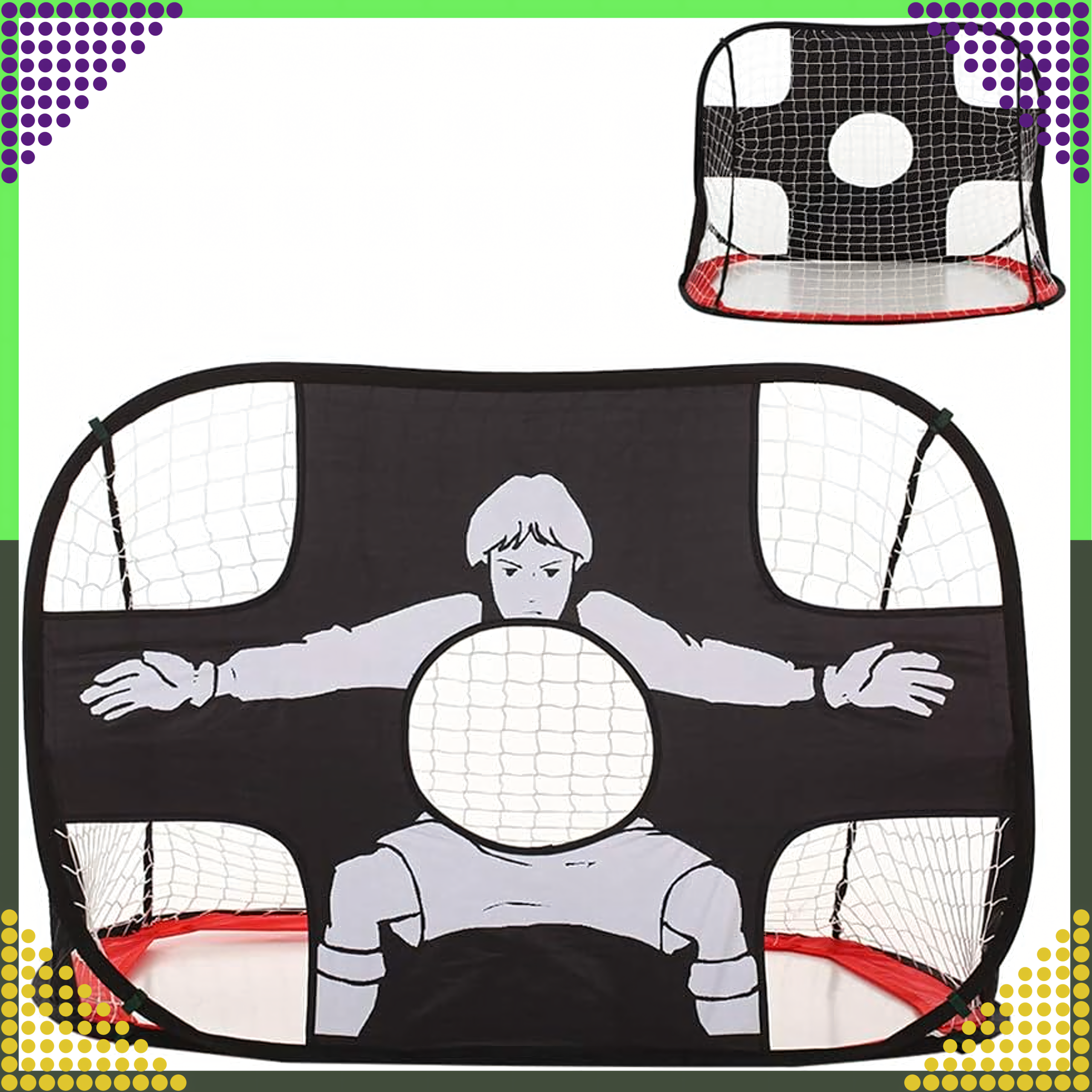 2in1 kokkupandav jalgpallitreeningu värav ja jalgpalli sihtmatt