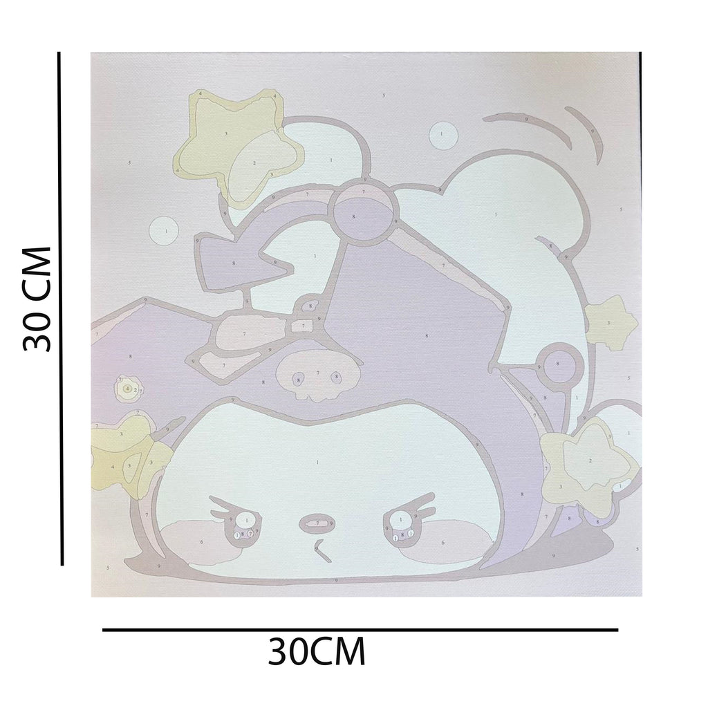 Numbrite järgi värvimise pilt raamiga ja pintslite komplekt 30x30 lastele