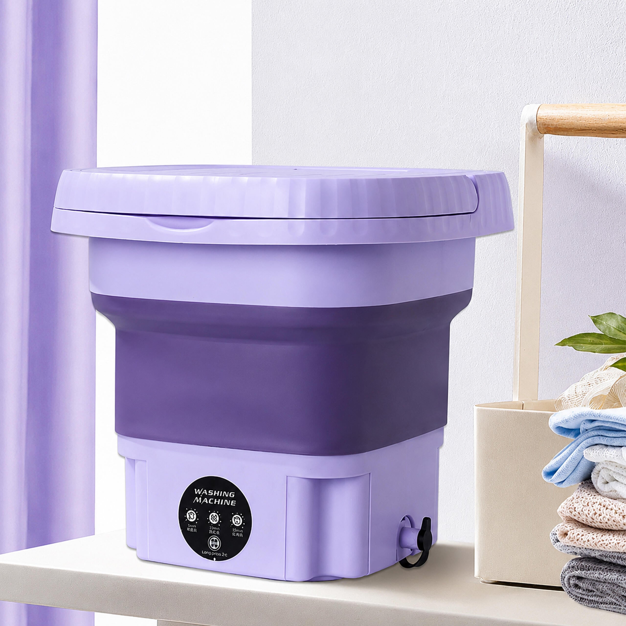 Portable Mini Folding Automatic Washing Machine 8L for Travel and Camping