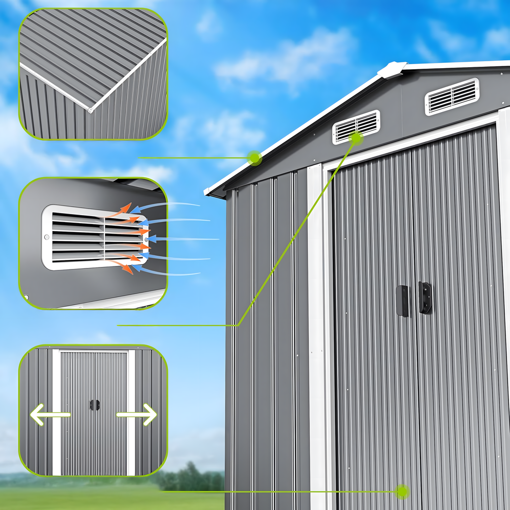 Tool House Tool Storage Garden Shed 277x299x192 cm Large