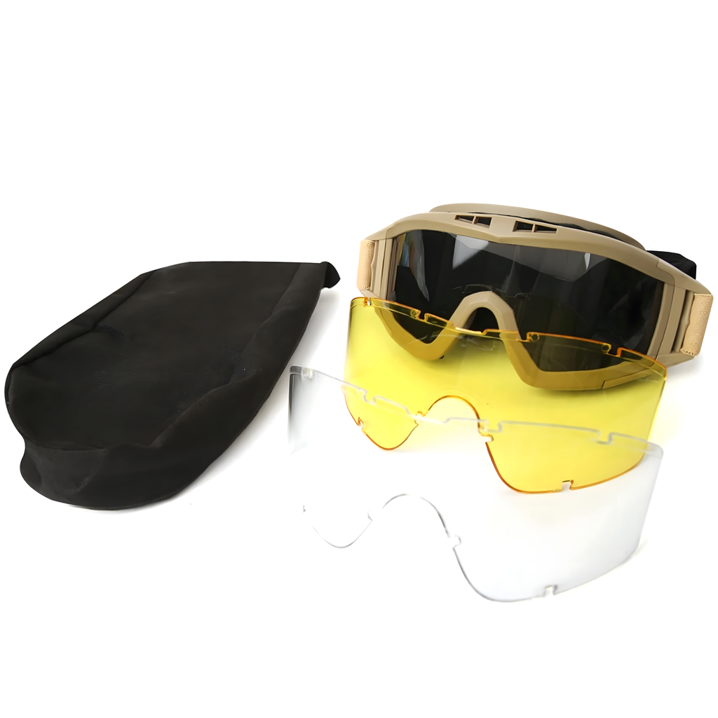 Tactical Military Protective Shooting Goggles Sand Color
