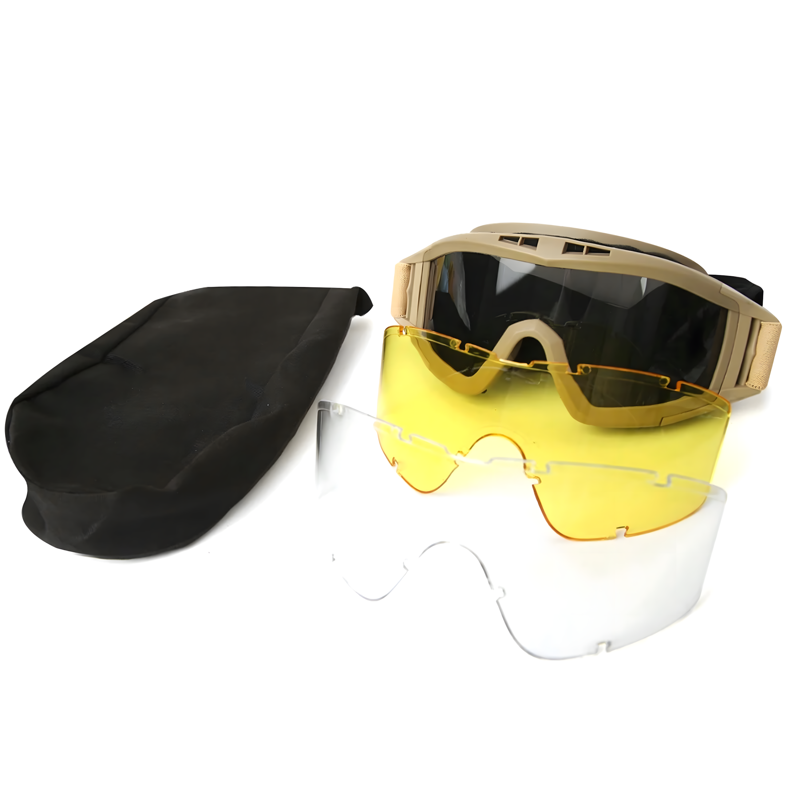 Tactical Military Protective Shooting Goggles Sand Color