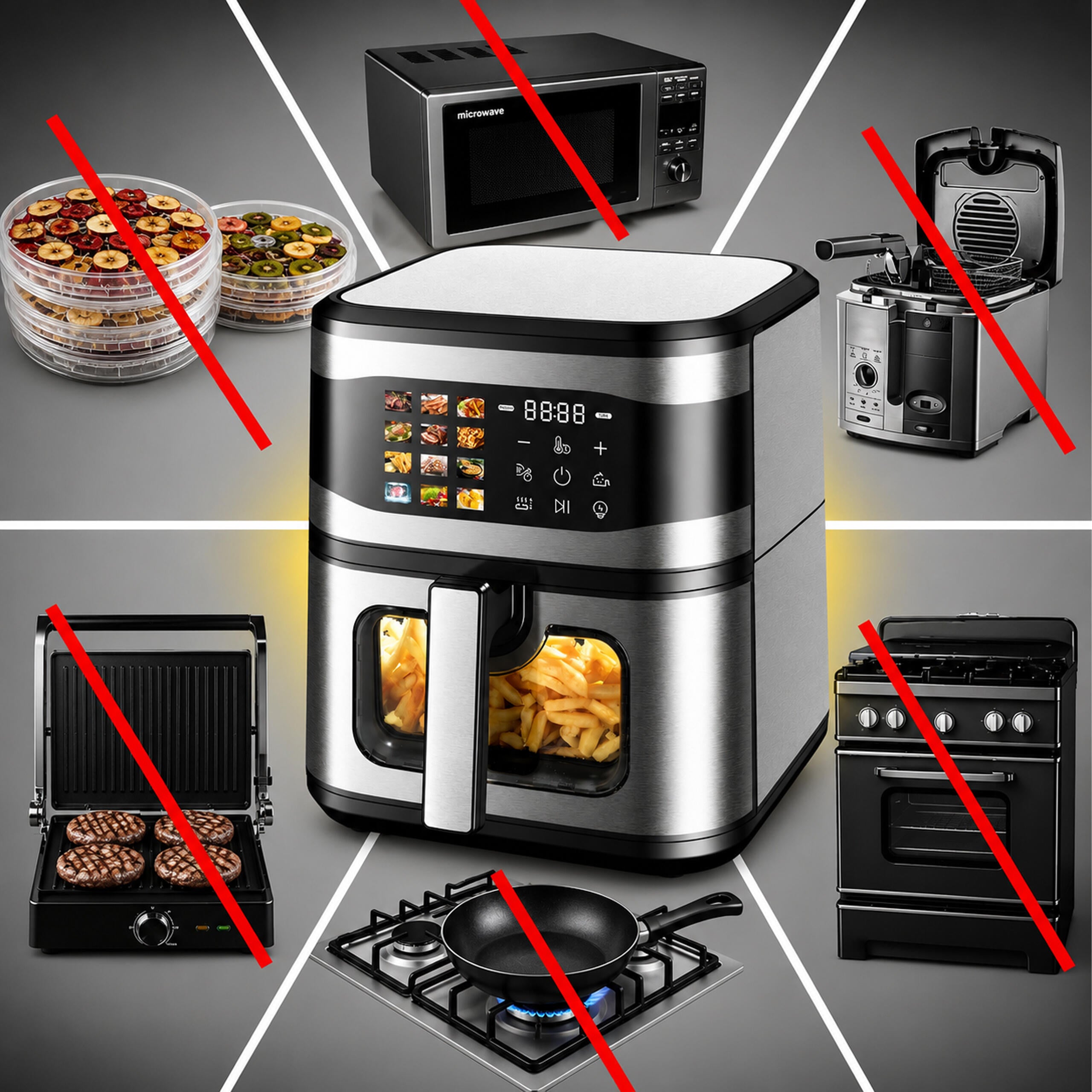 8L Air Fryer 1700W with 12 Cooking Programs