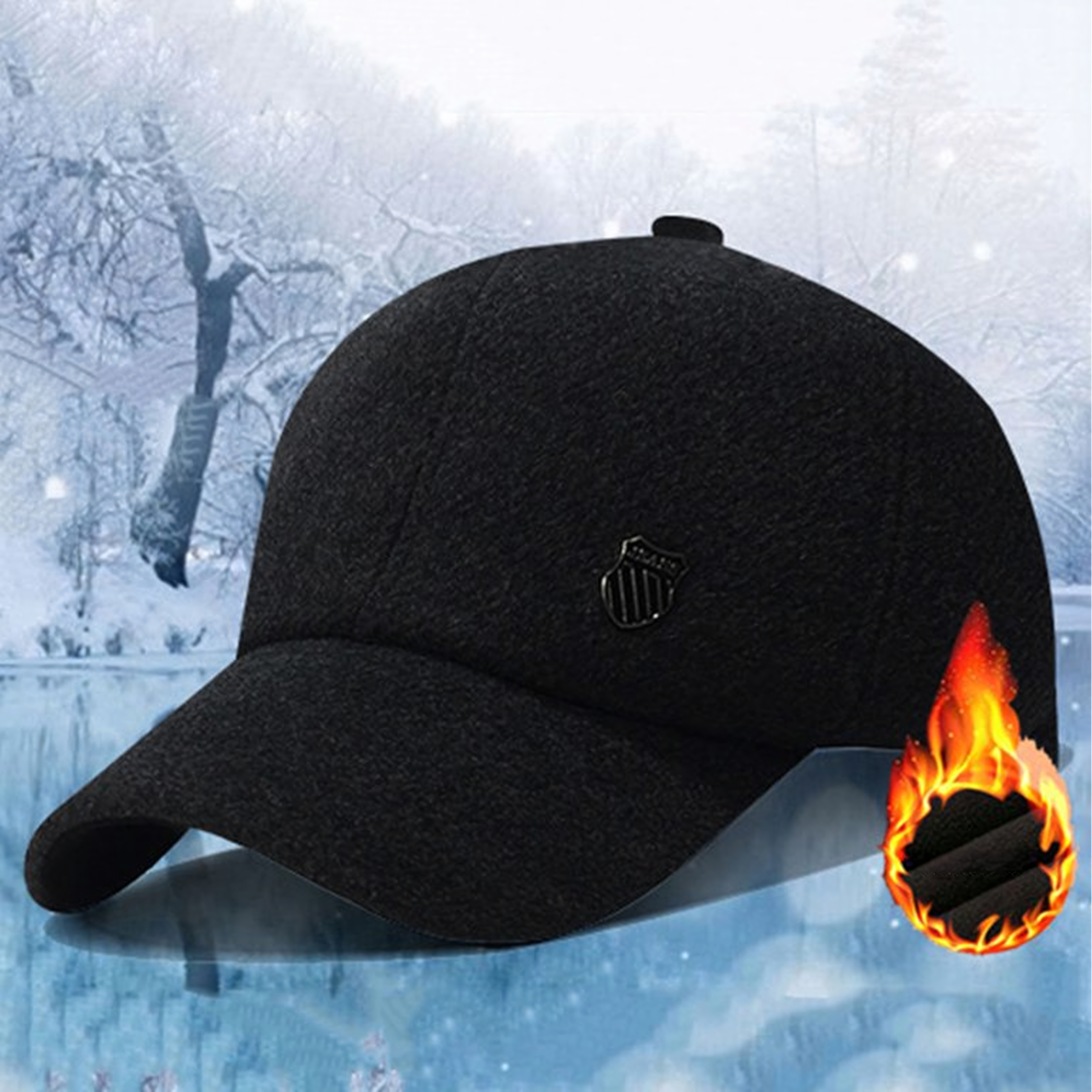 Warm Men's Winter Hat with Visor Earmuffs Earflaps Insulated Pilot Jacket