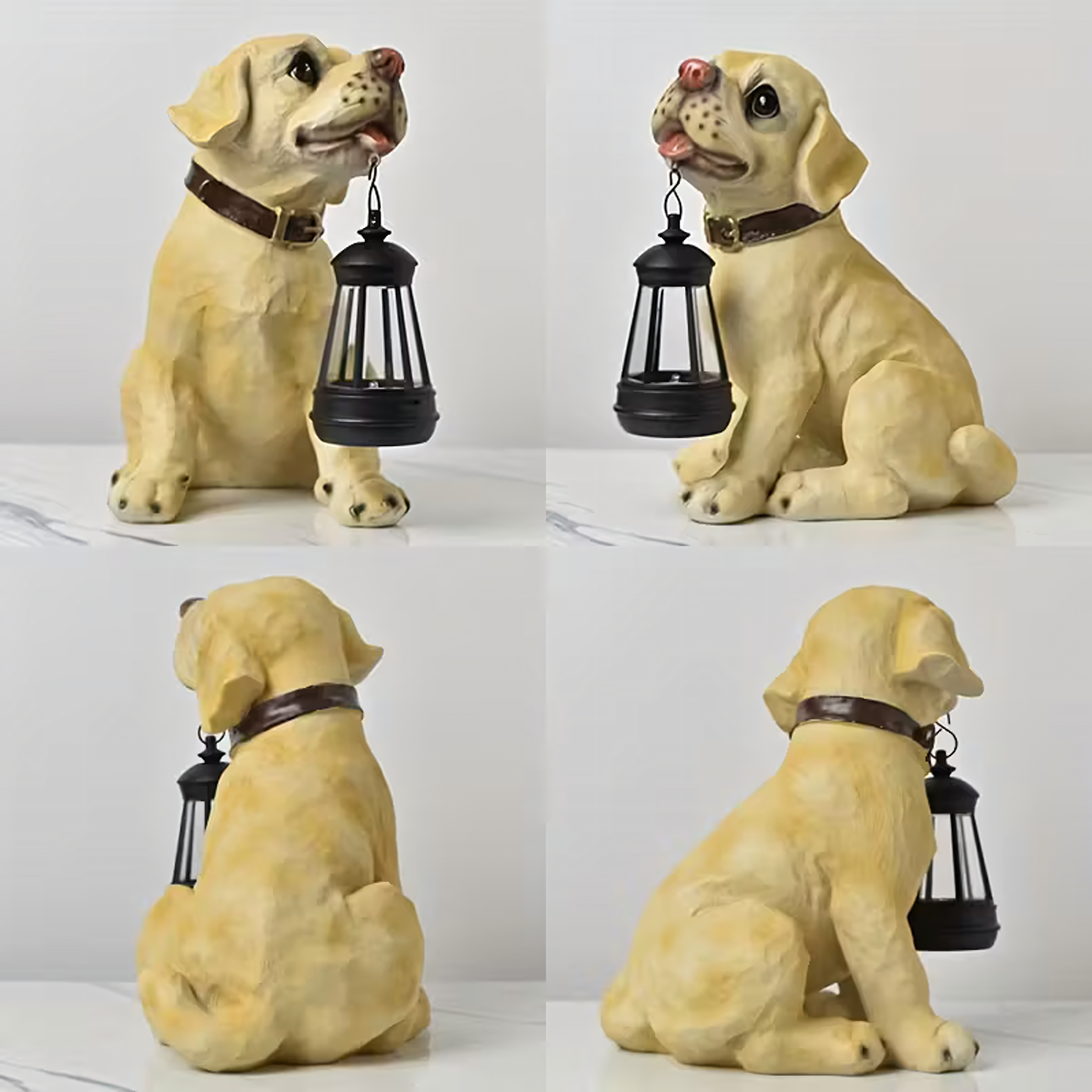 Decorative Solar Garden Lamp with LED Lantern Dog Design