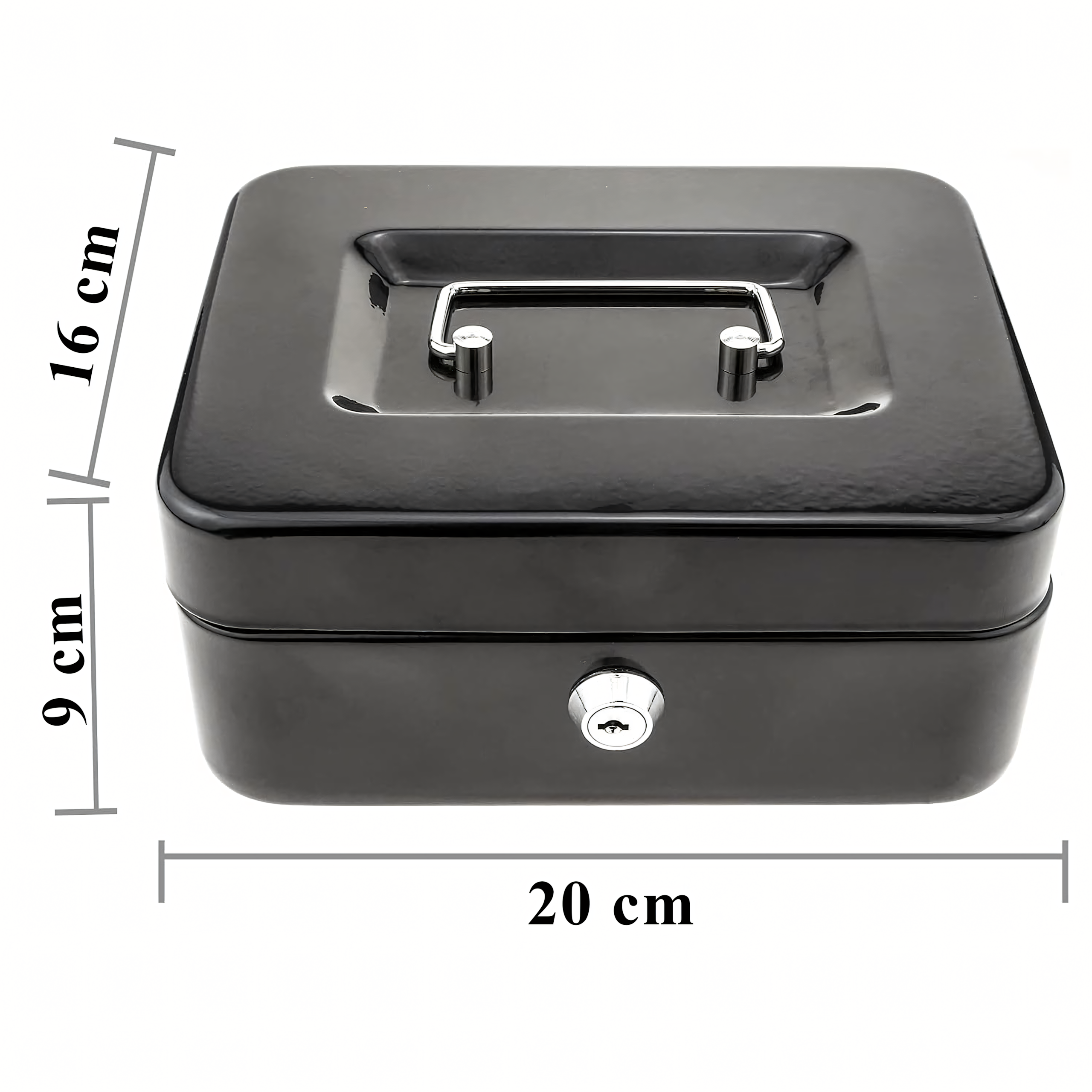 Metal Money Box Coins Coins Banknotes Documents Safe Keys