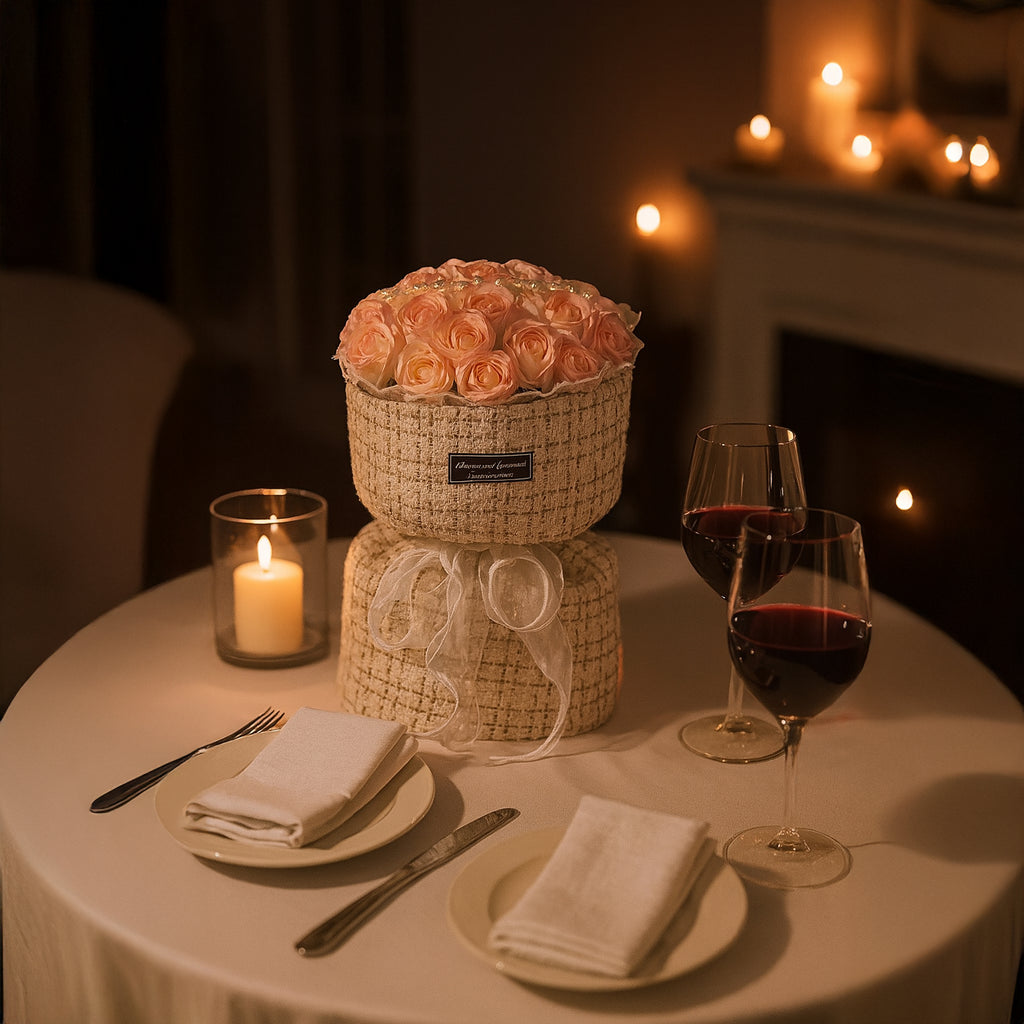 Roosiseepide roosa LED komplekt sõbrapäevaks, naistepäevaks, kingituseks või sünnipäevaks