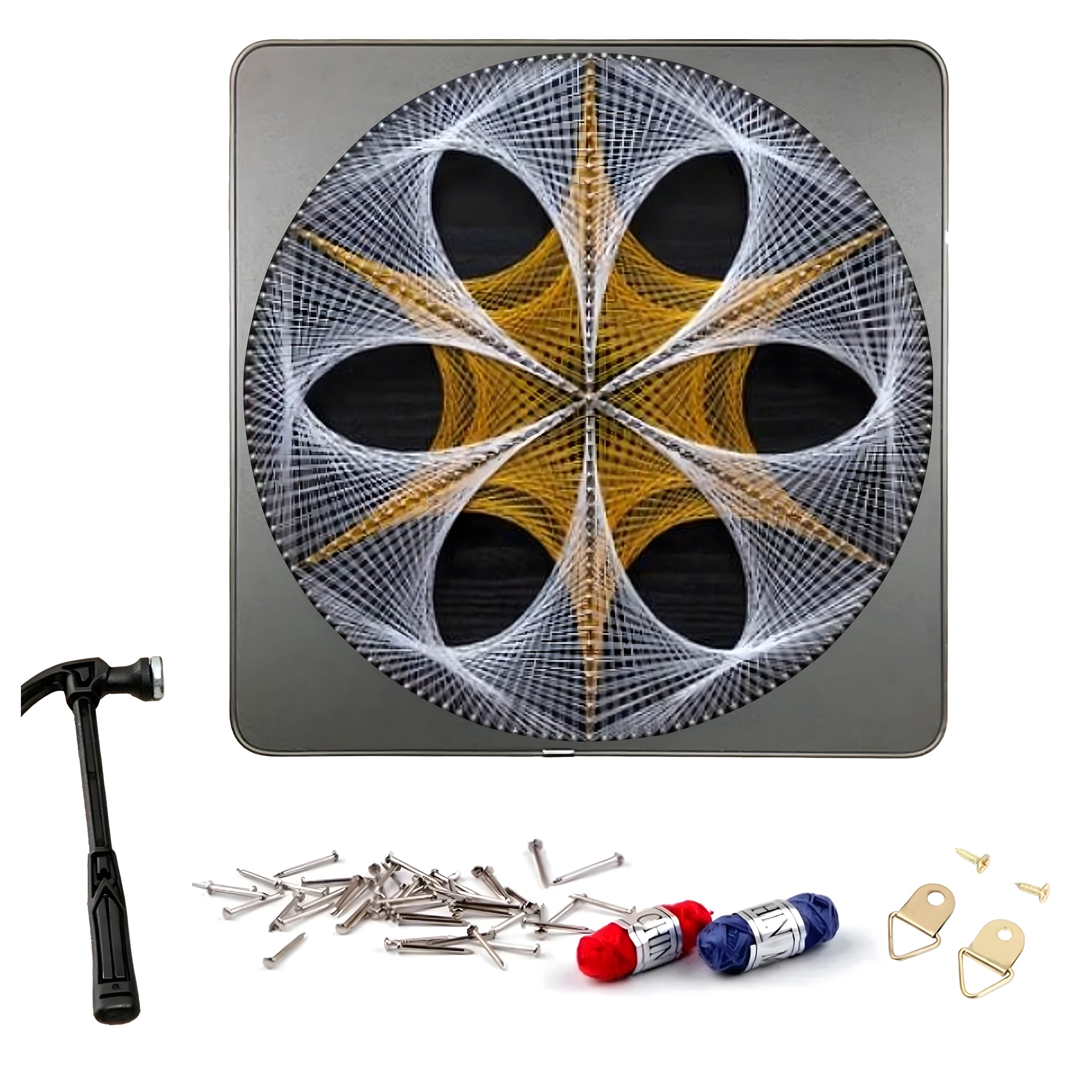 Loominguline komplekt niidikunsti põimimiseks, niidipildi raam 40x40 cm