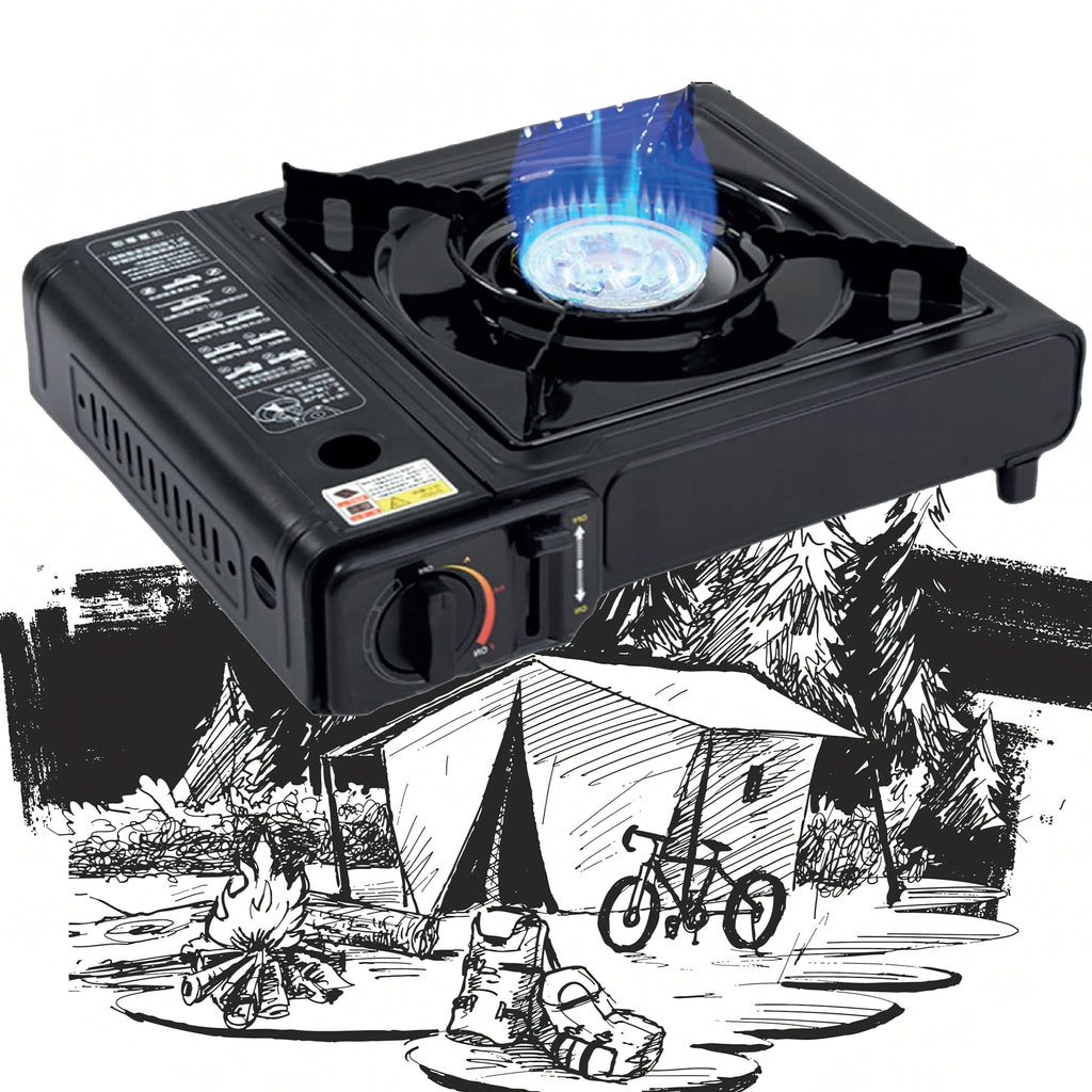 Portable 2-in-1 Field Gas Camping Stove with Carrying Case
