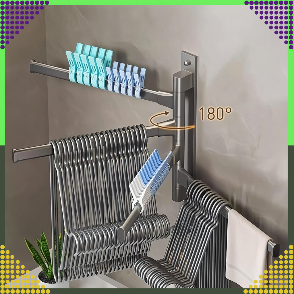 Pöörlev vannitoa ja köögi seinale kinnitatav rätikurest