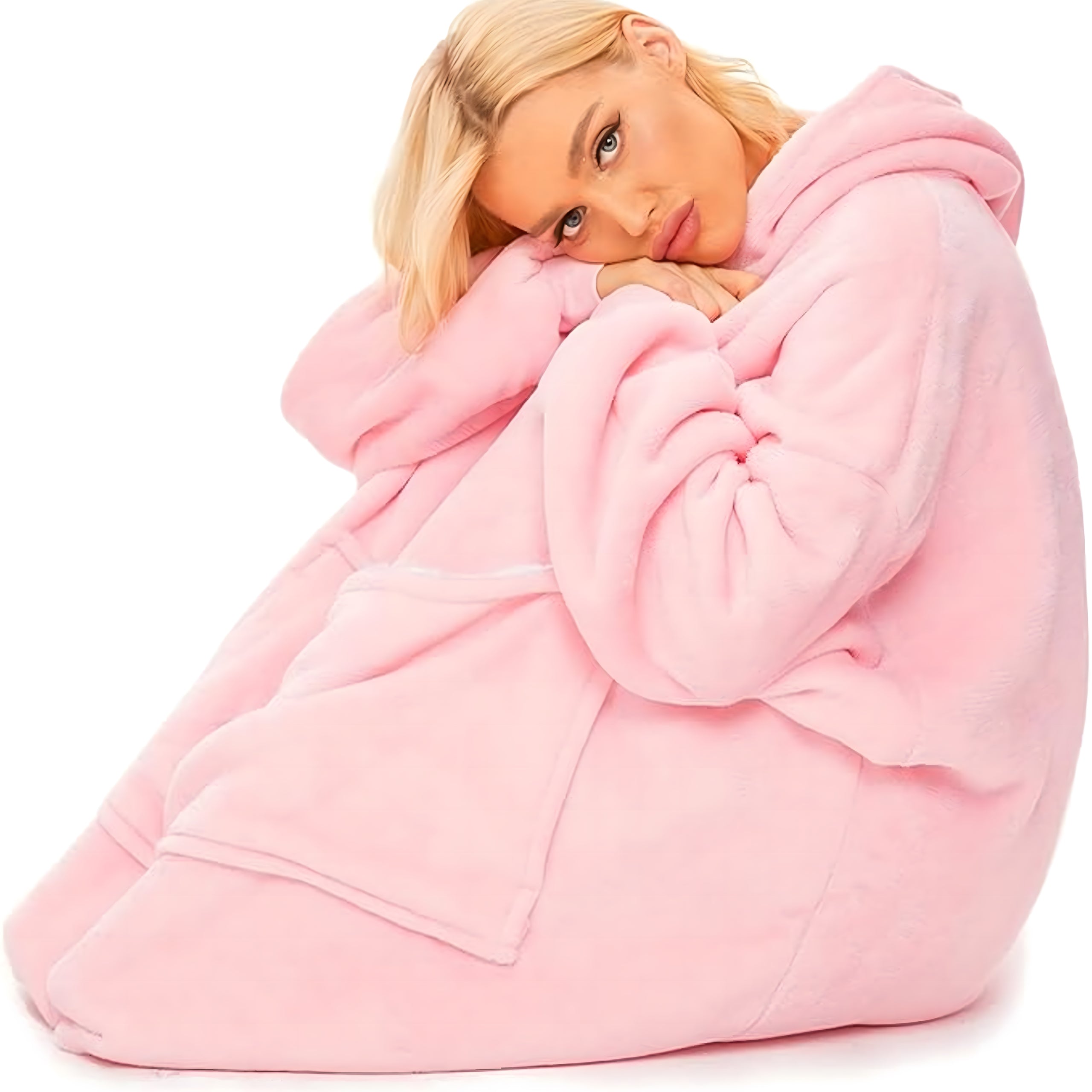 Large Sweatshirt Blanket Oversize Thick Sweatshirt with Hood Women's Men's Bathrobe