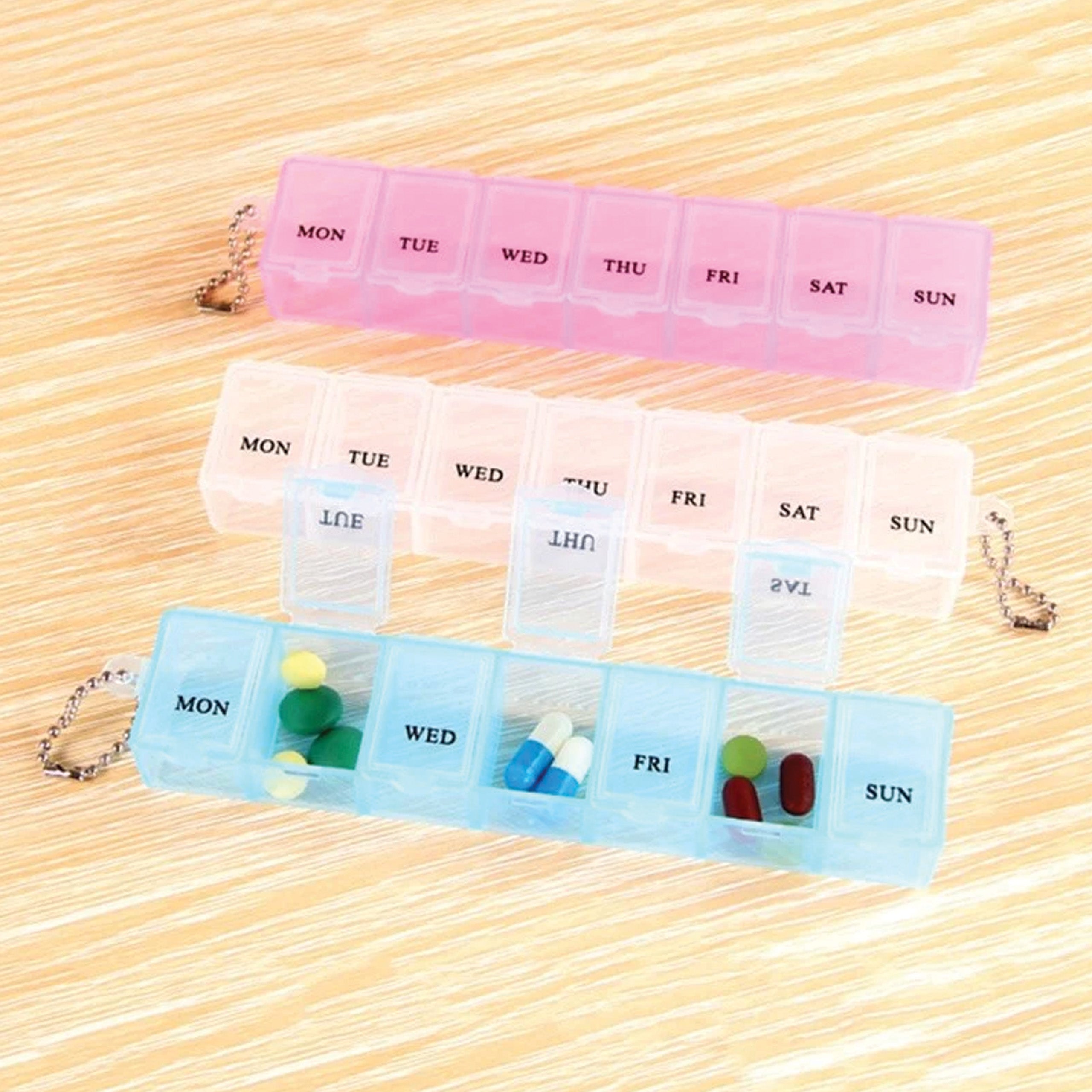 Weekly Pill Organizer Box with 7 Compartments