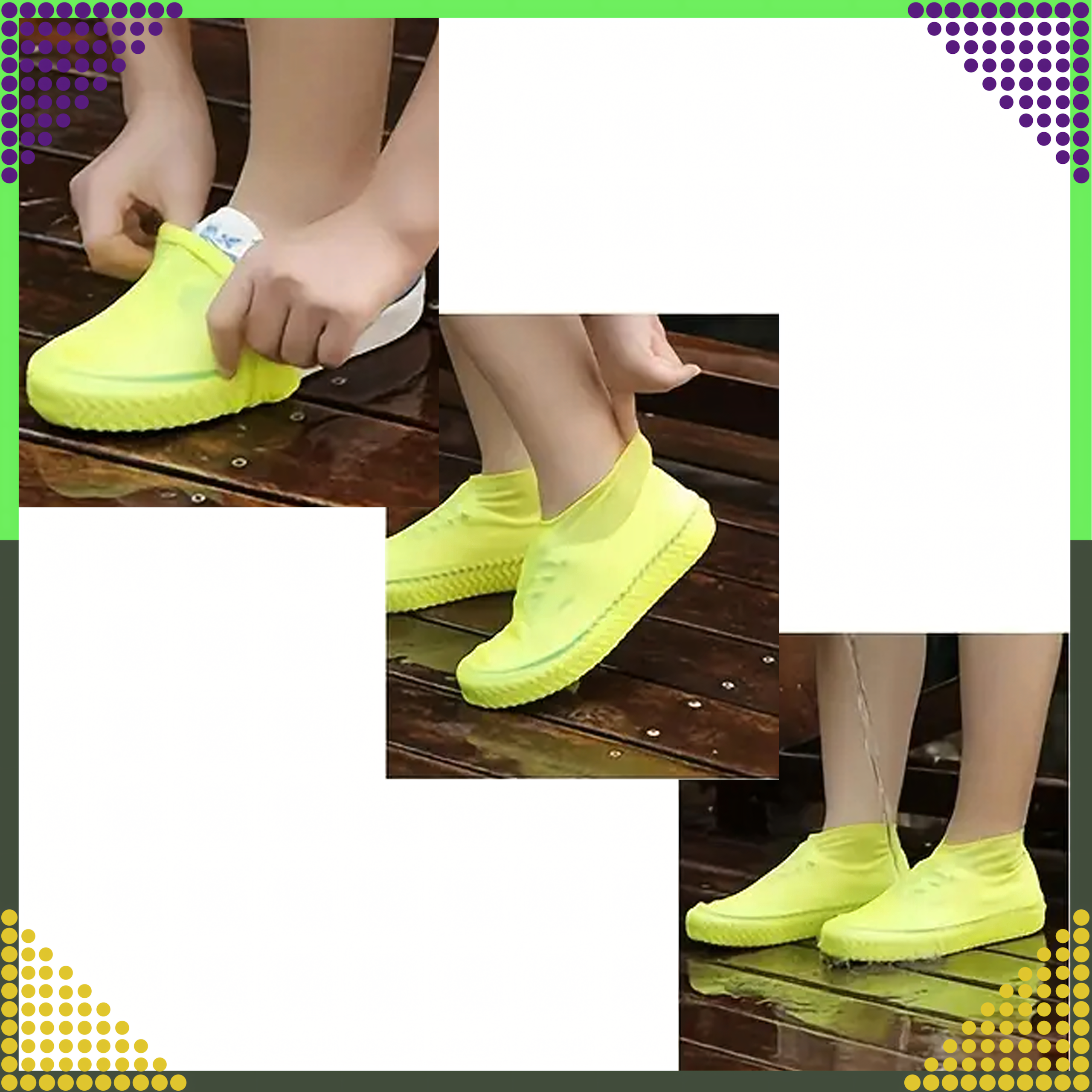 Waterproof Rain Shoe Covers Anti-Slip Wellington Boots L